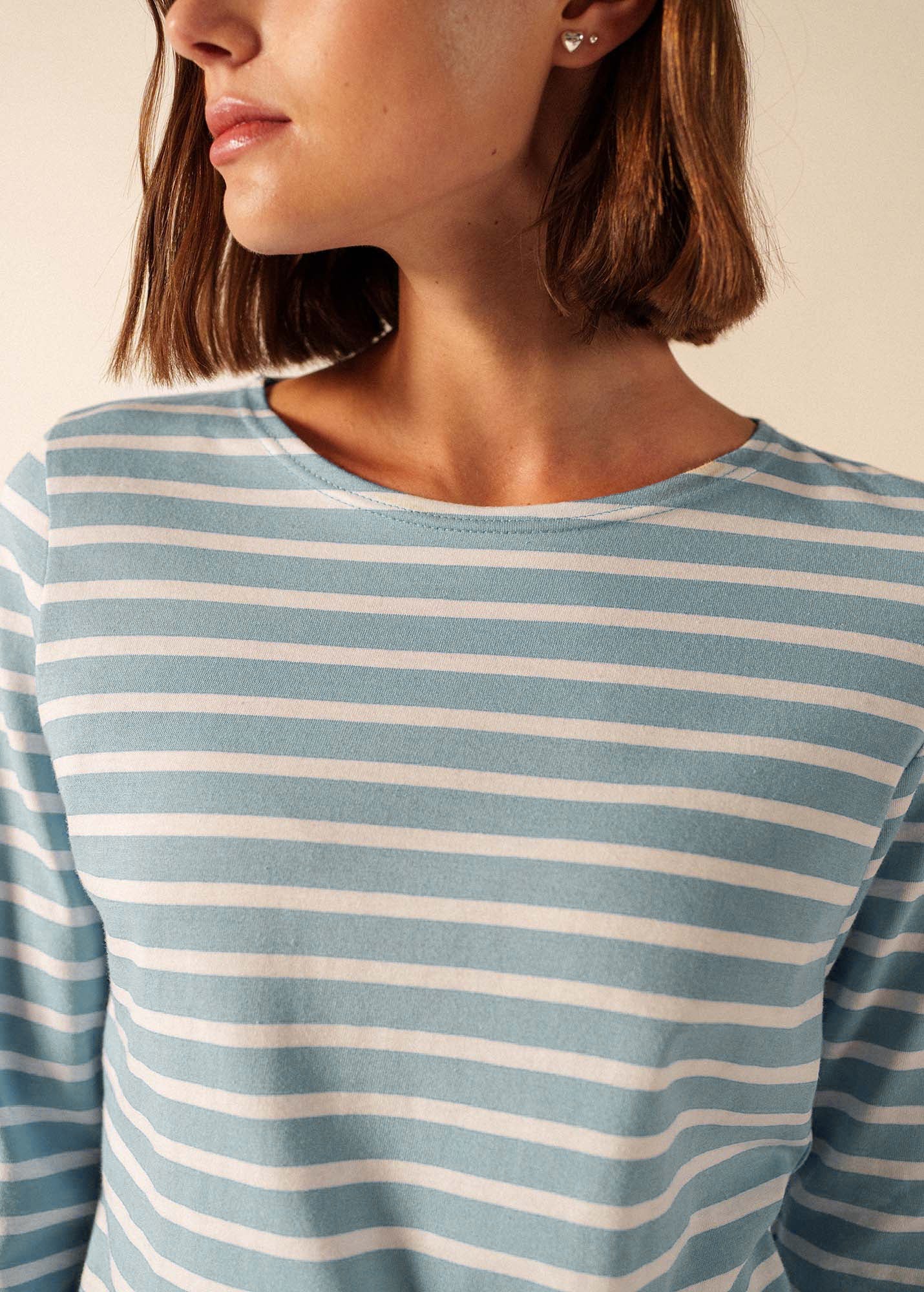 GALATHEE II Breton Striped Top  (SKYLIGHT BLUE / WHITE)