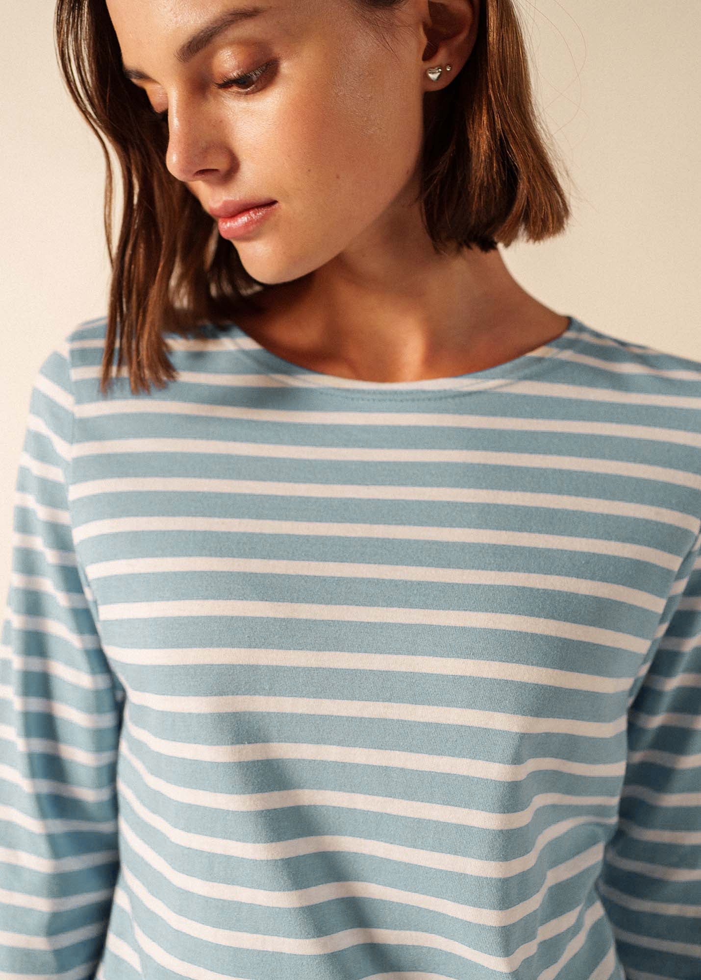 GALATHEE II Breton Striped Top  (SKYLIGHT BLUE / WHITE)