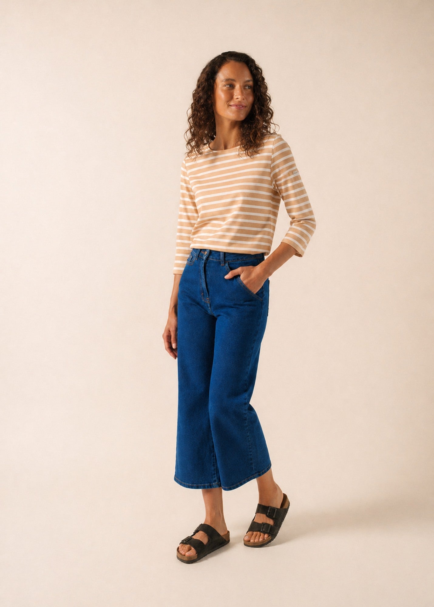 Saint James GALATHEE II Breton Striped Top  (SAIL CANVAS / WHITE)
