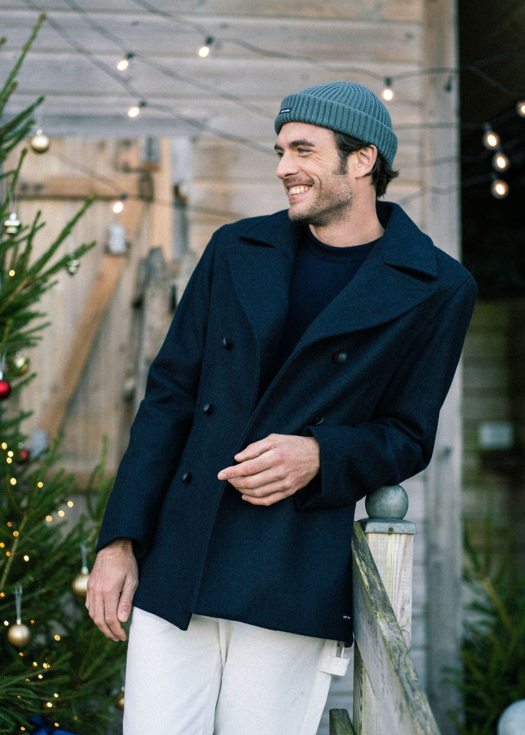 Saint James GALION II - Authentic Peacoat for Men | 100% Wool (NAVY)