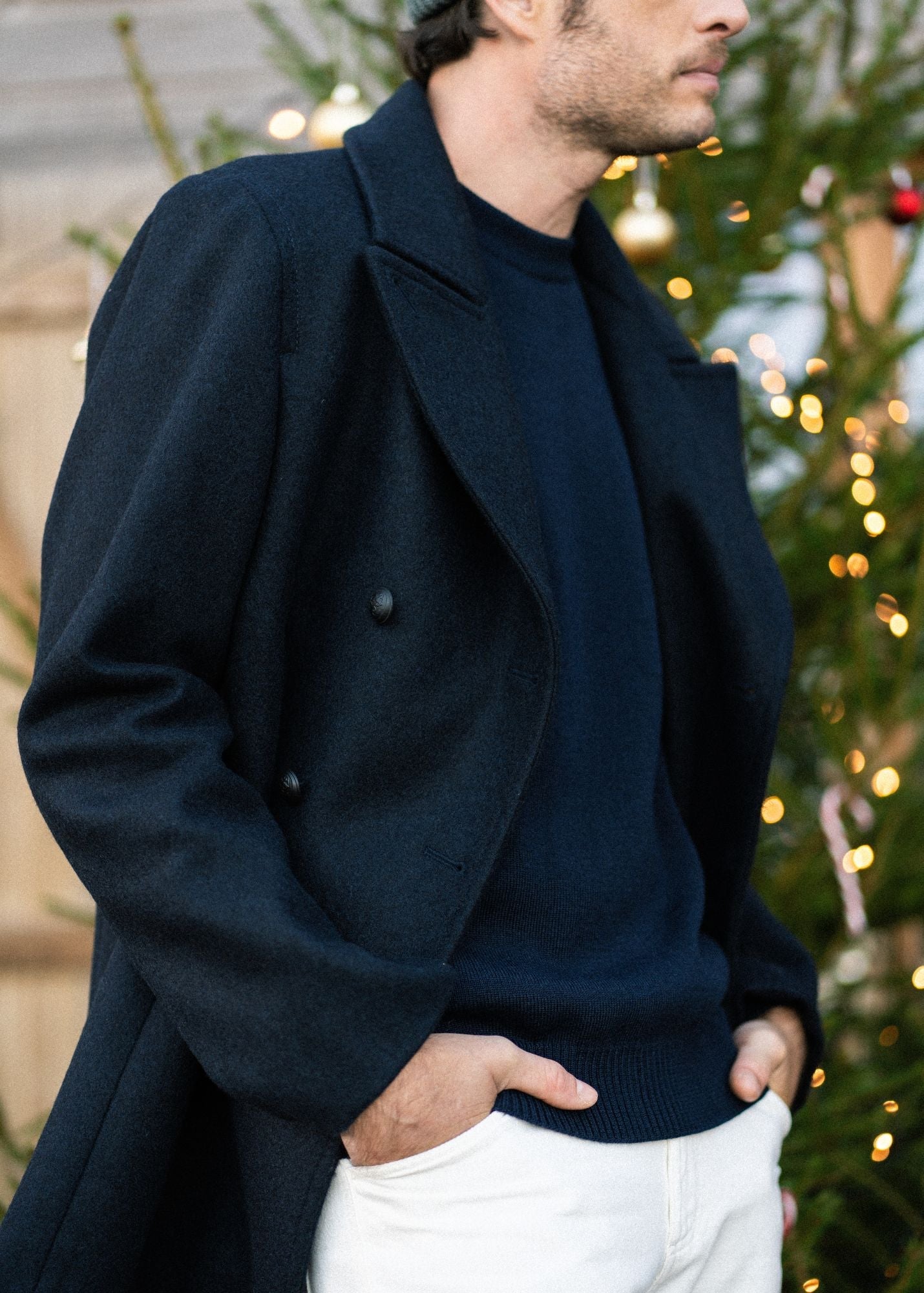 Saint James GALION II - Authentic Peacoat for Men | 100% Wool (NAVY)