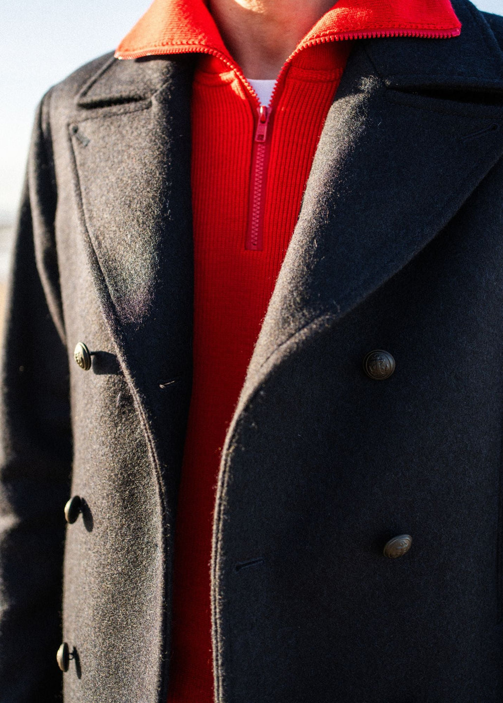 Saint James GALION II - Authentic Peacoat for Men | 100% Wool (NAVY)