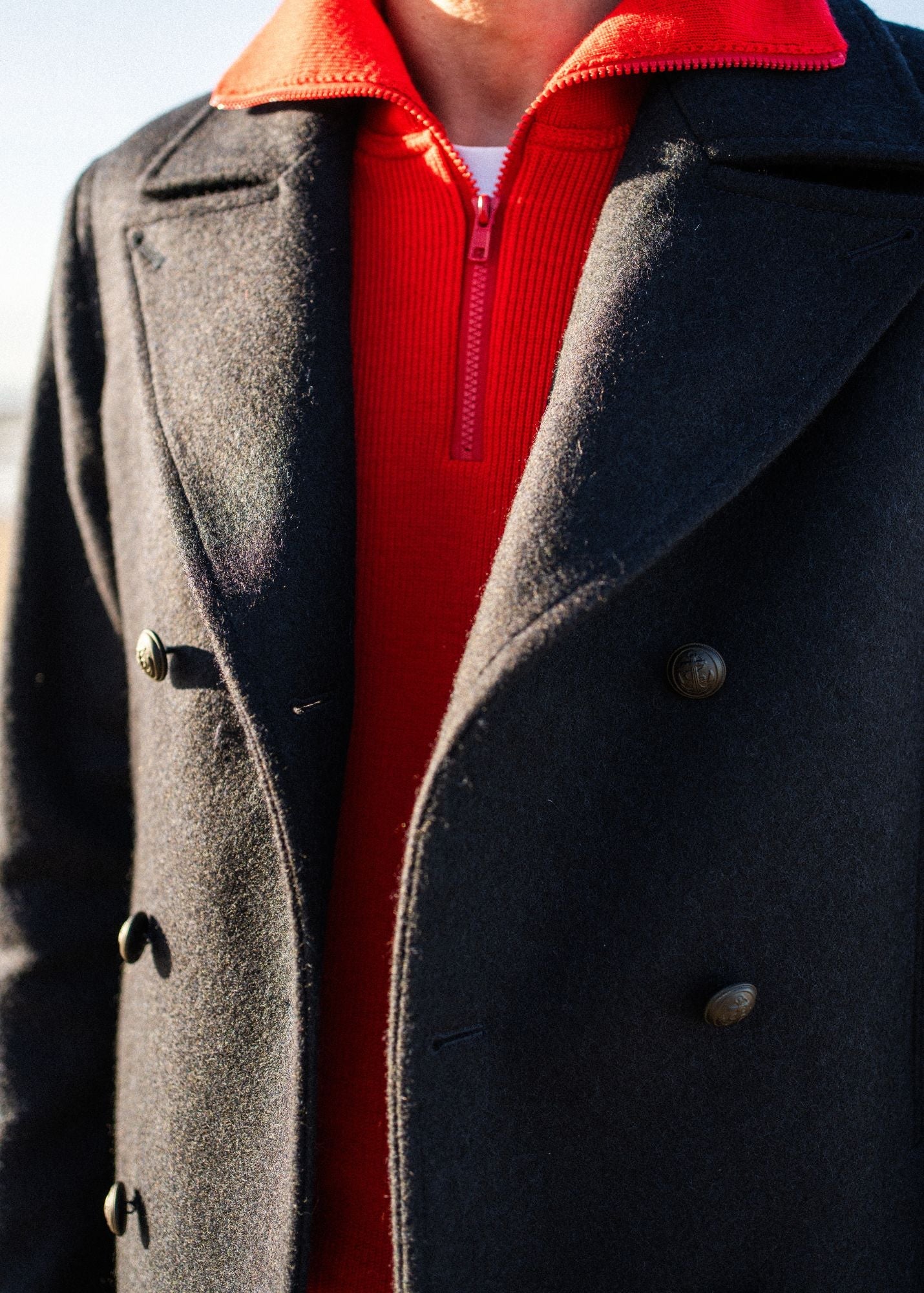 Saint James GALION II - Authentic Peacoat for Men | 100% Wool (NAVY)