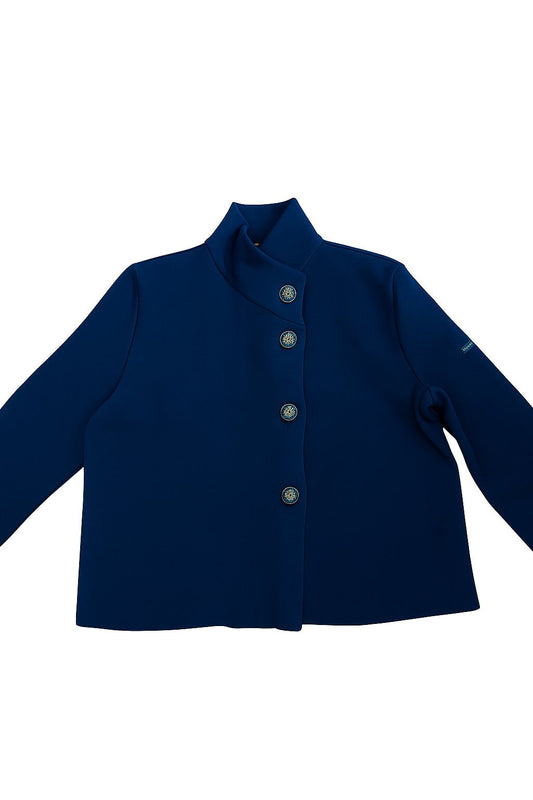 GAP - Asymetrical Stand Collar Jacket with Weathered Crest Buttons (NAVY)