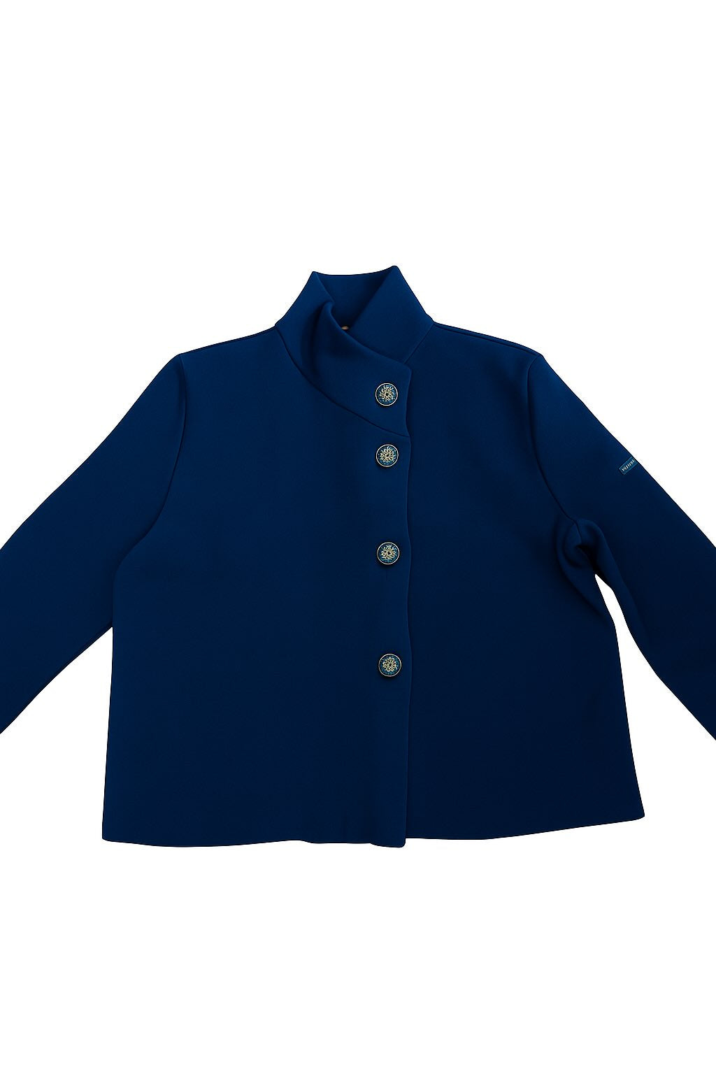 GAP - Asymetrical Stand Collar Jacket with Weathered Crest Buttons (NAVY)
