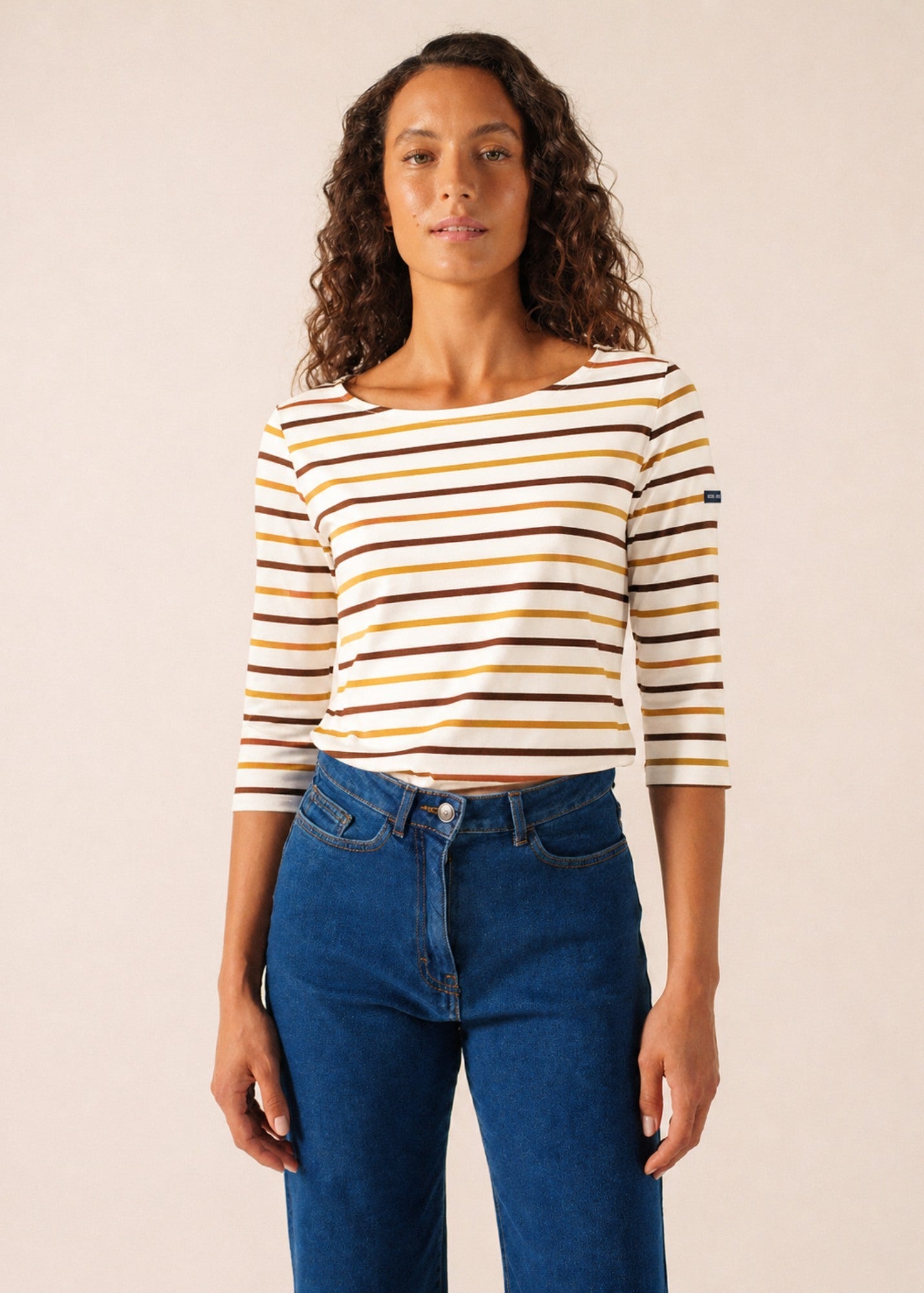 Saint James GARDE-COTE MULTICOLOR Striped Top (WHITE / CLAY)
