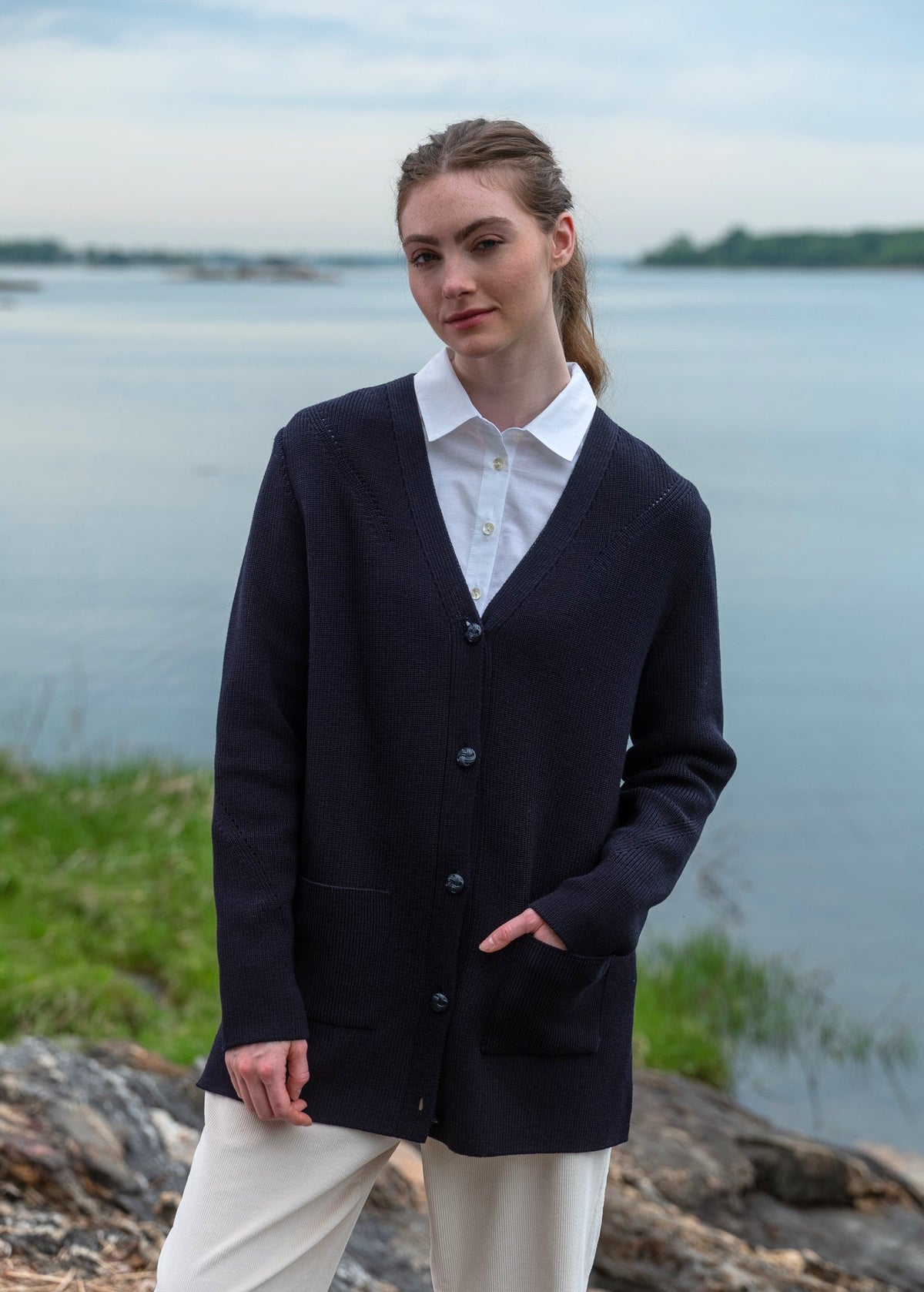 Saint James GRESSAN Cardigan (NAVY)