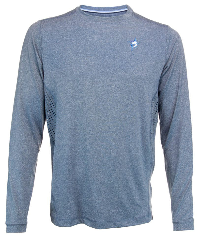 White Water Grander Performance Tee, Blue/grey