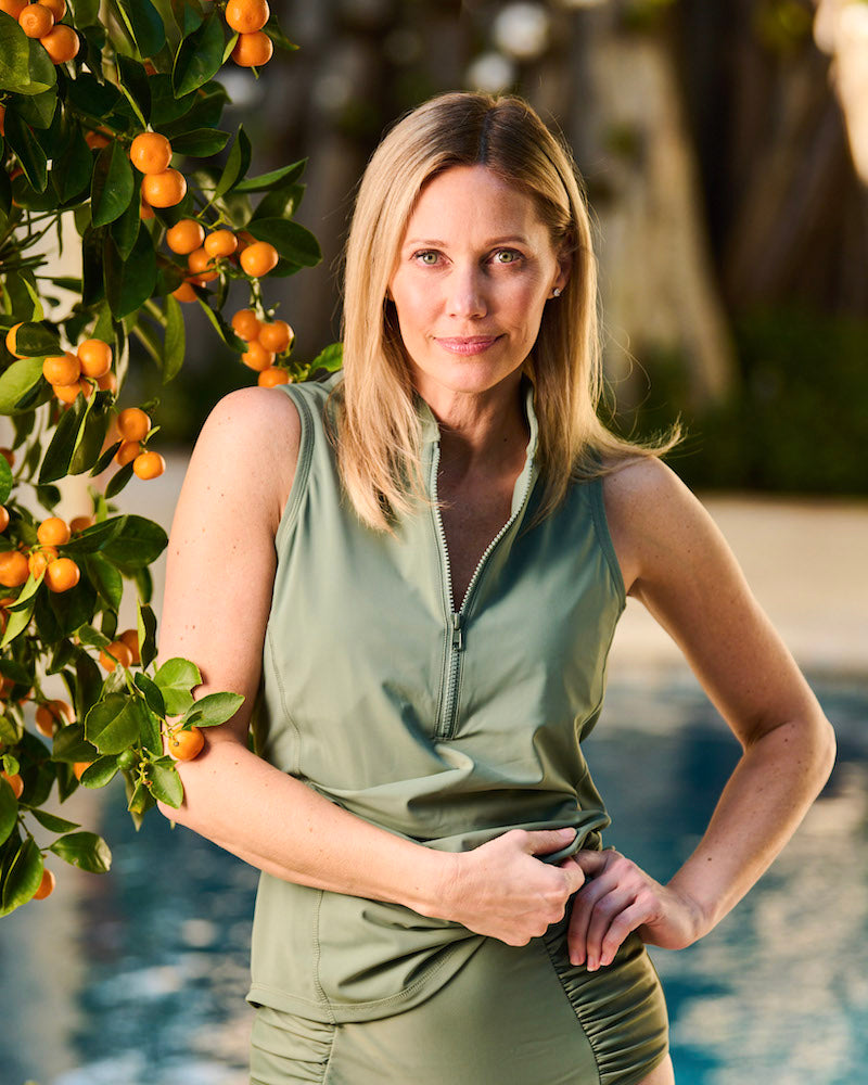 Line In The Sand Get Soaked Sleeveless Swim Top with Built-In Bra