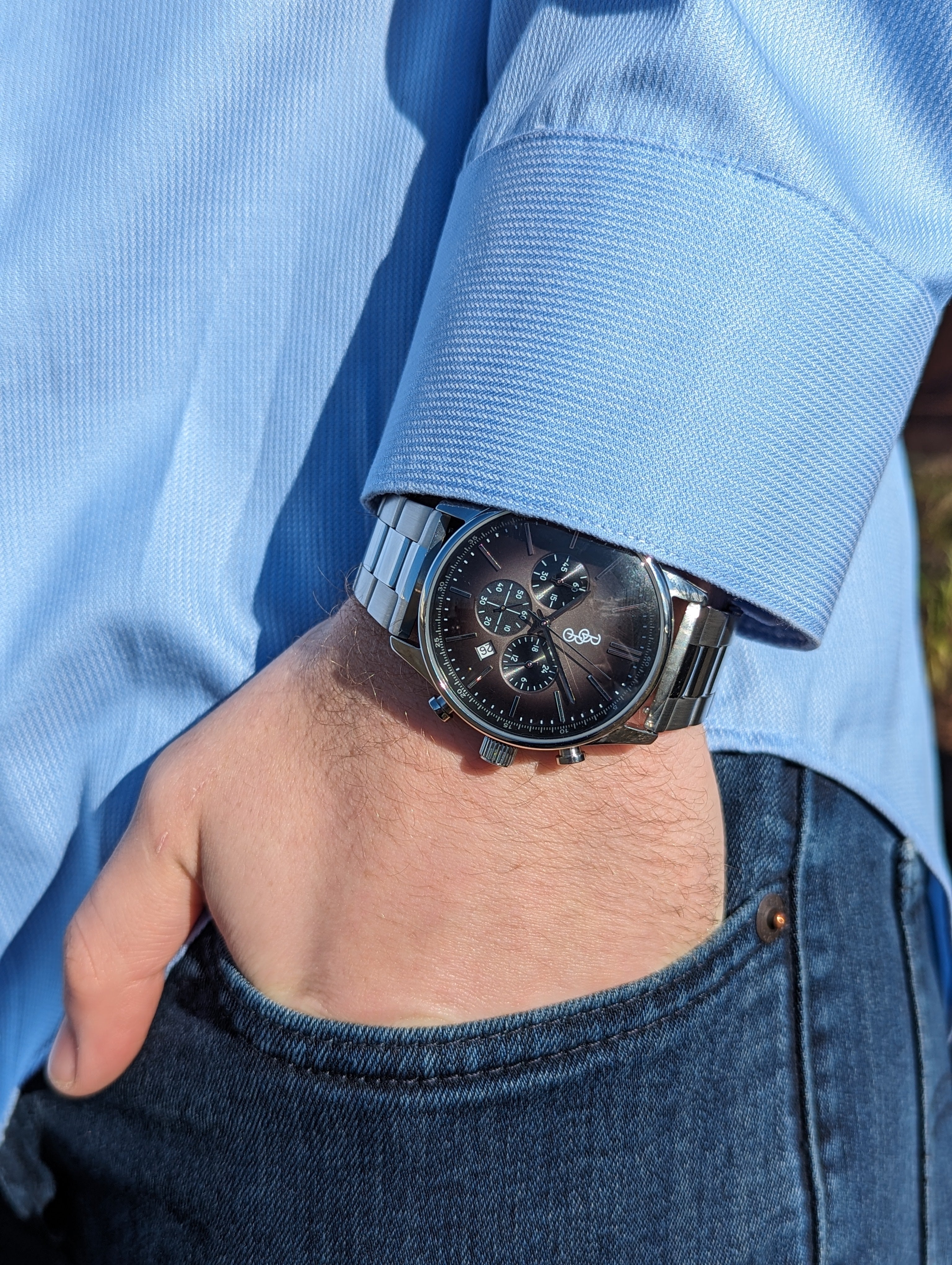 Gray Retro Chronograph