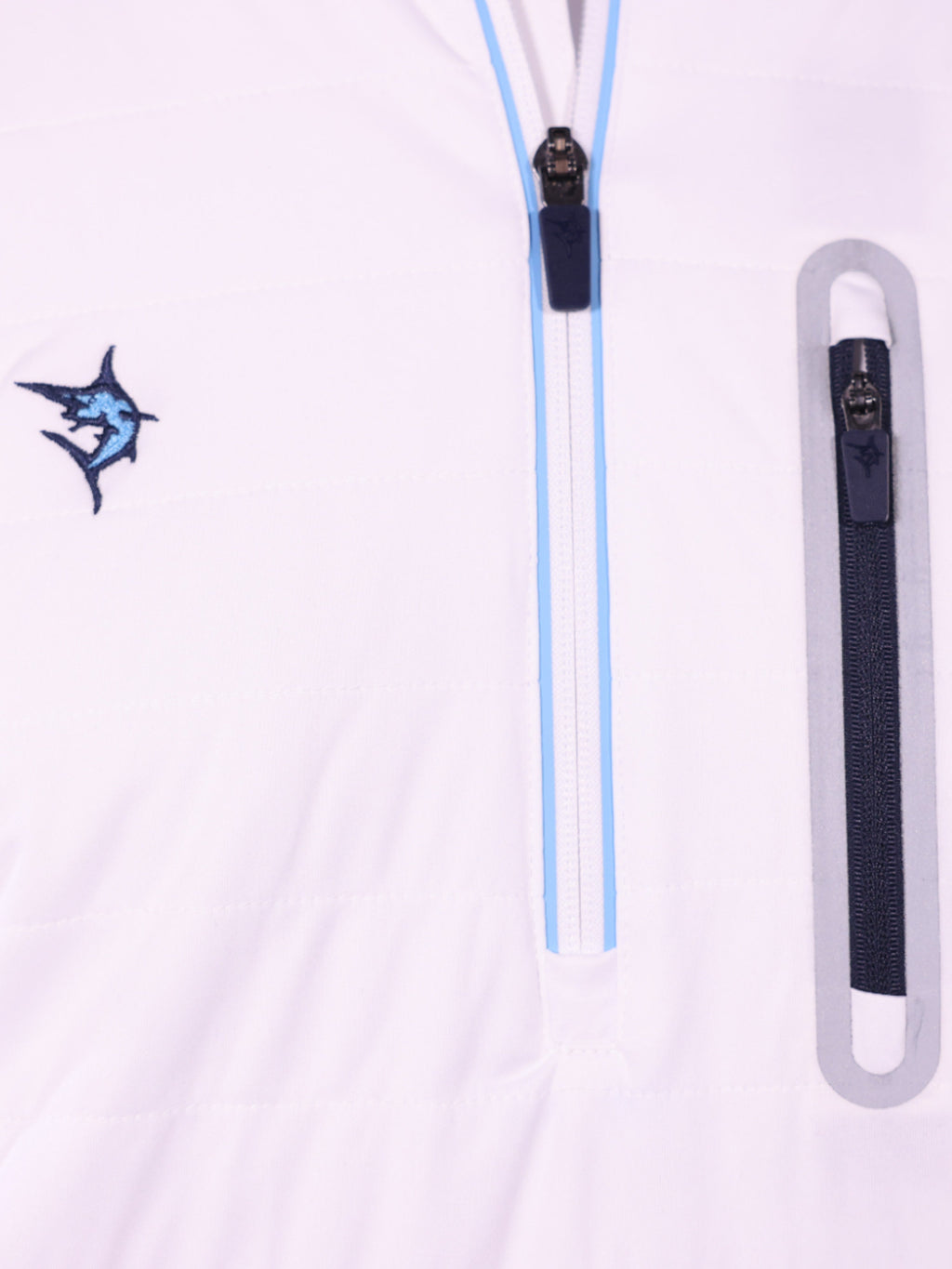 White Water Hampton Pullover, White/Light Blue