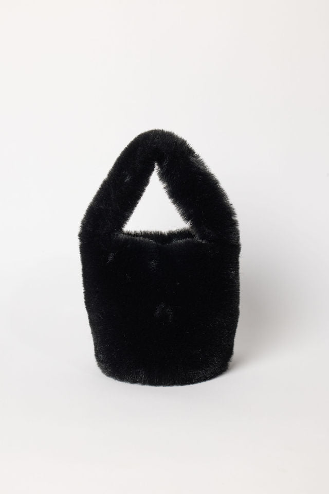 Hat Attack New York Faux Fur Mini Bag, Black
