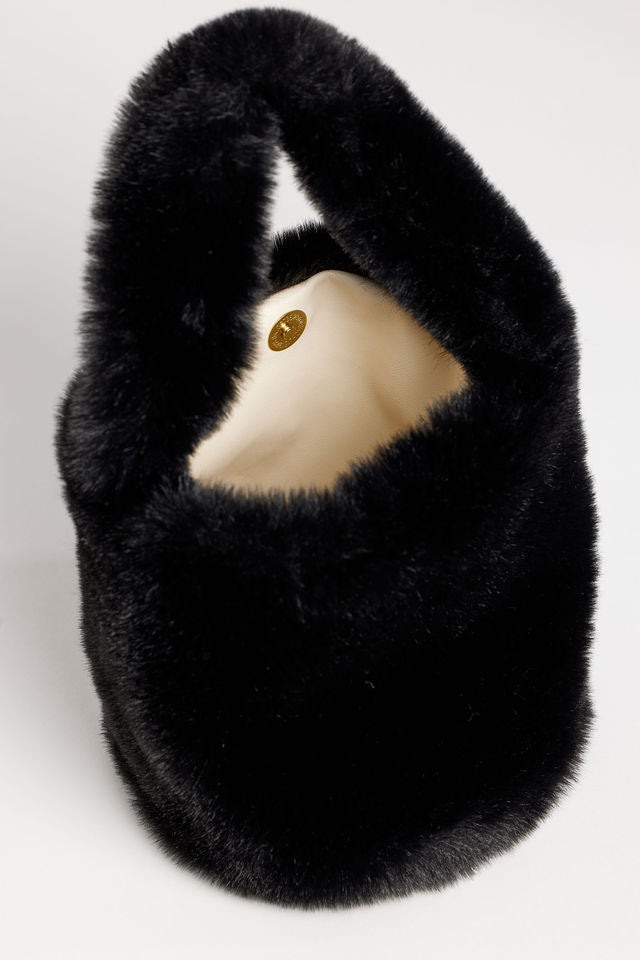 Hat Attack New York Faux Fur Mini Bag, Black