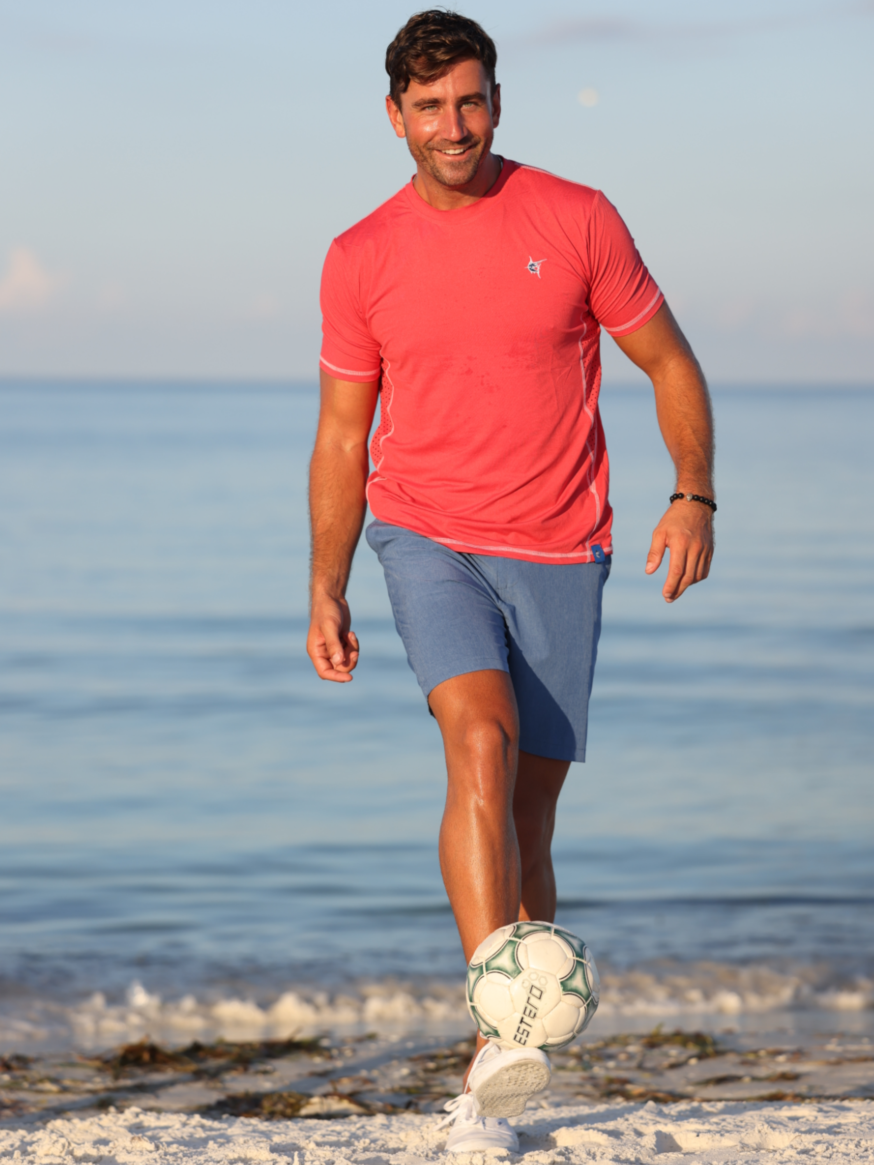 White Water Grander Short Sleeve Performance Tee, Red