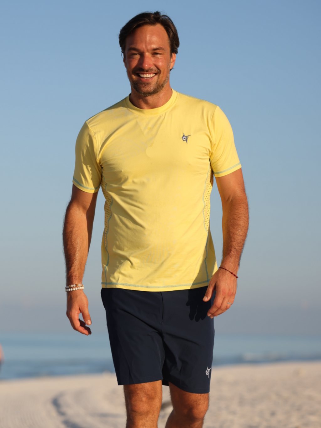 White Water Grander Short Sleeve Performance Tee, Yellow