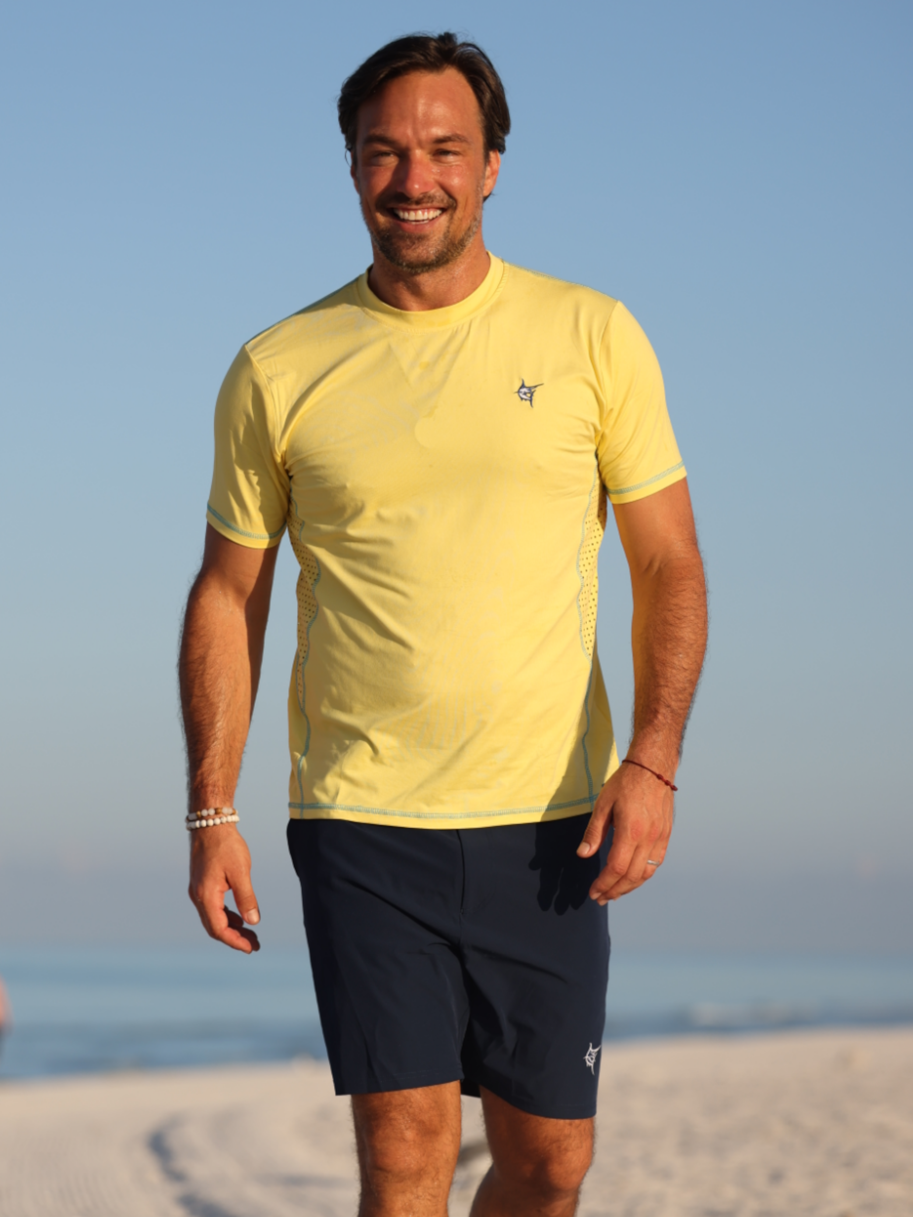 White Water Grander Short Sleeve Performance Tee, Yellow