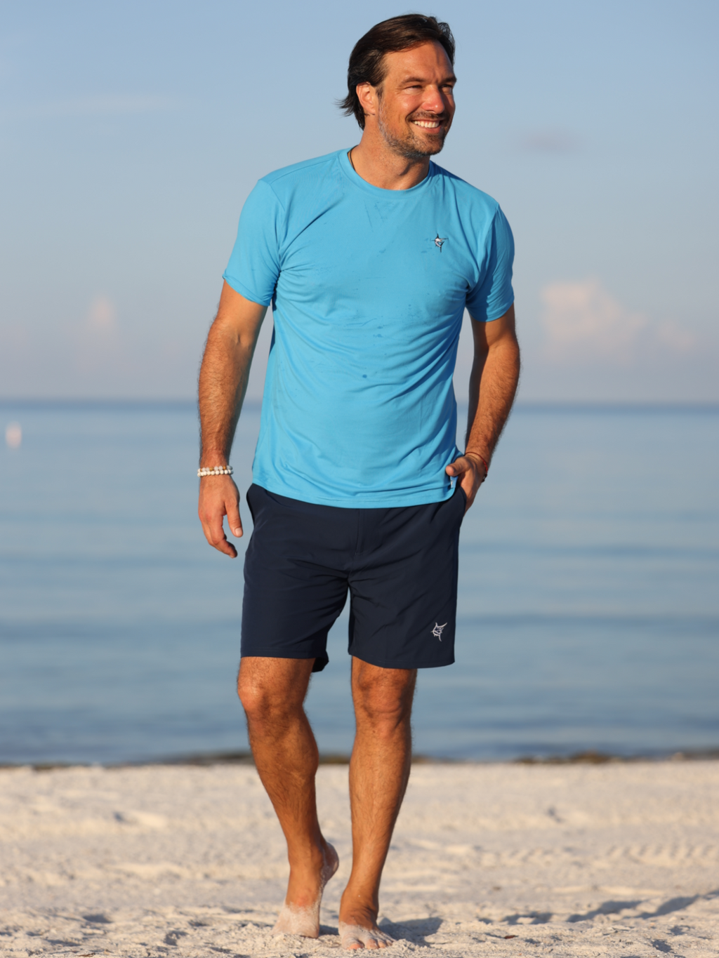 White Water Grander Short Sleeve Performance Tee, Ocean Blue