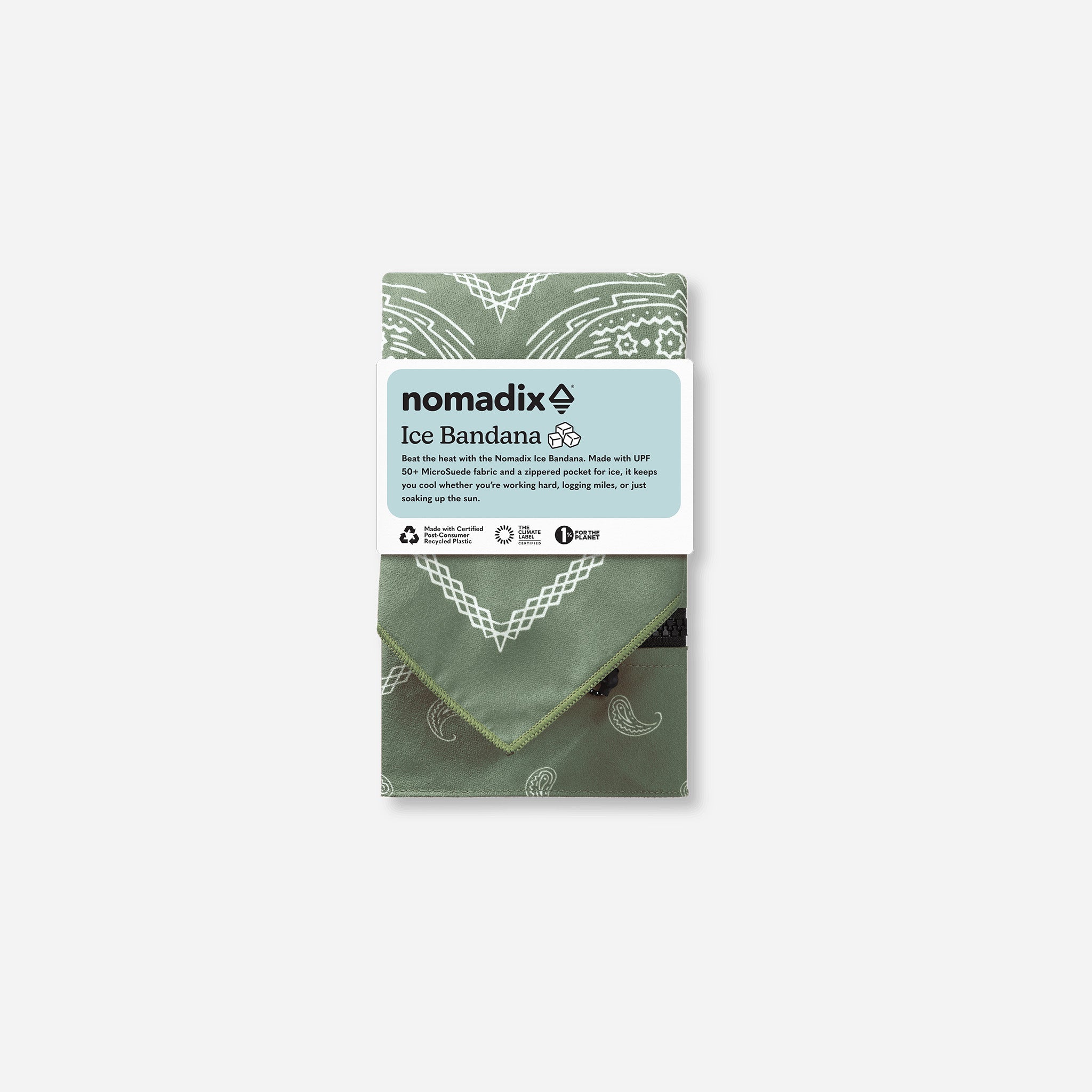 Ice Bandana Towel: Paisley Forest Green