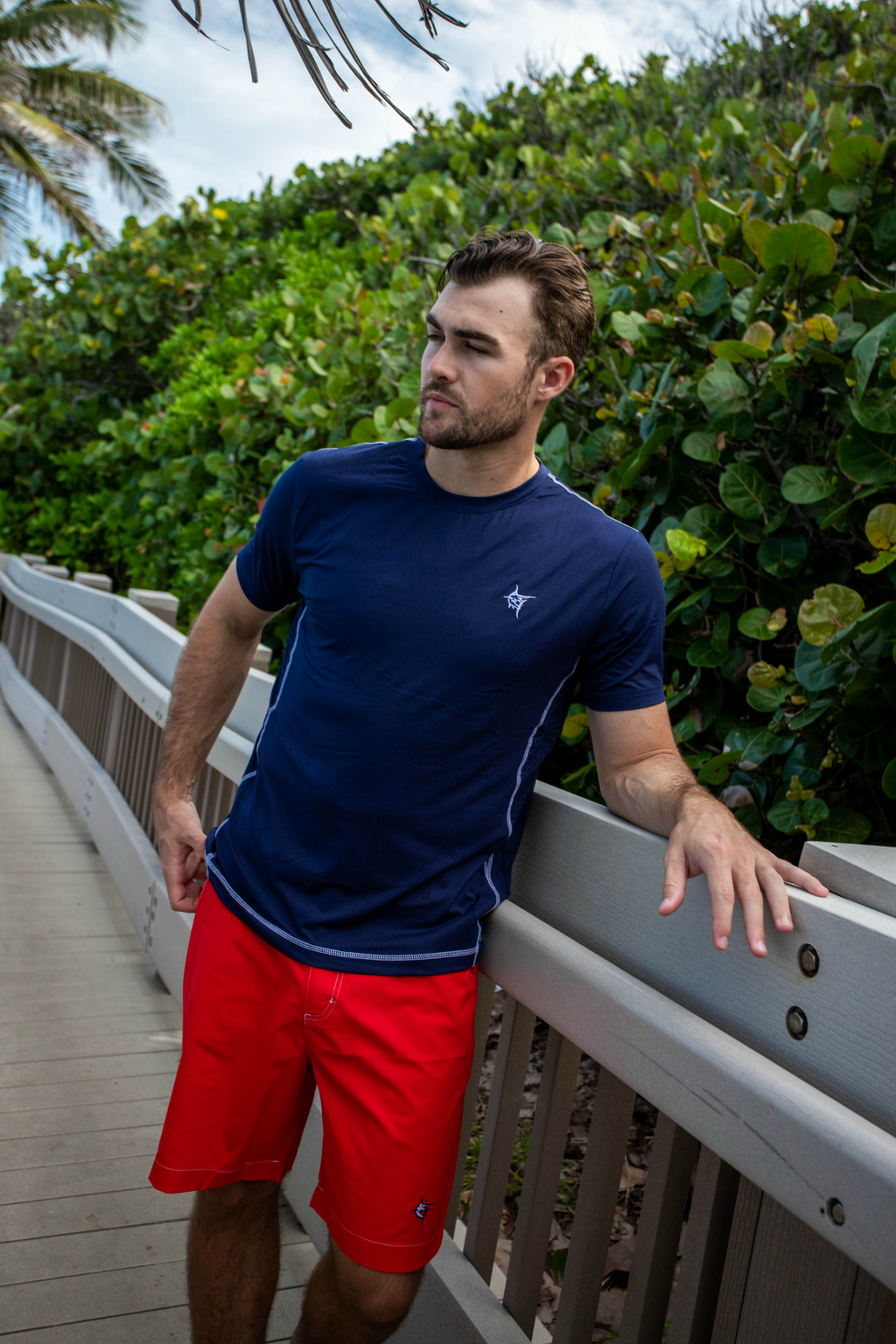 White Water Grander Short Sleeve Performance Tee, Slate Blue