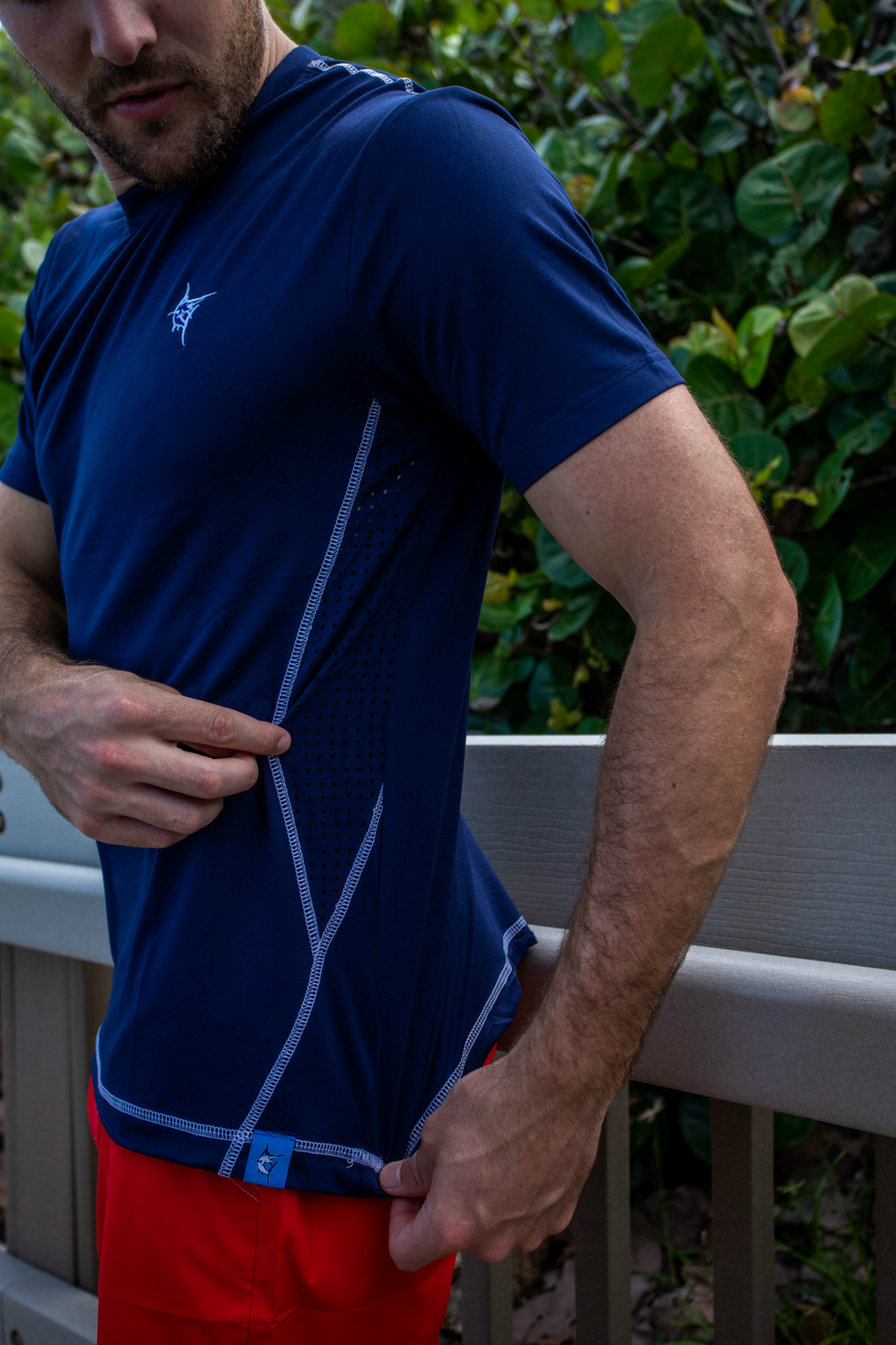 White Water Grander Short Sleeve Performance Tee, Slate Blue