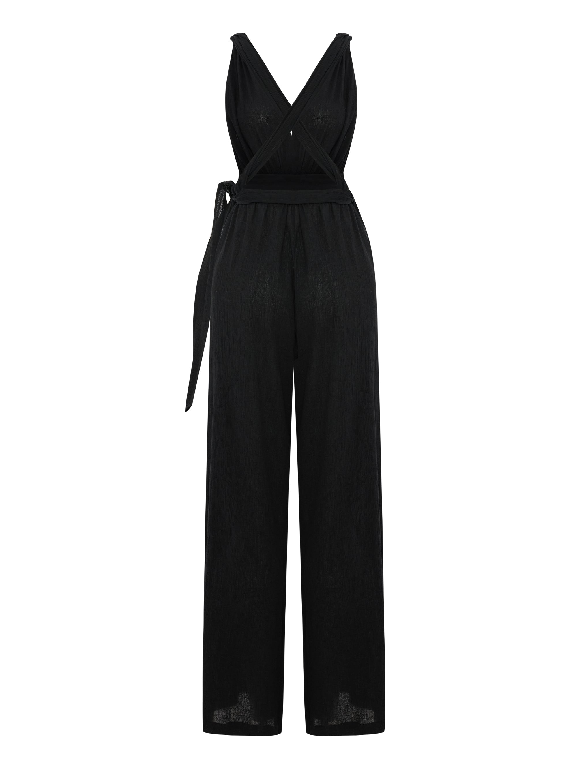 The Handloom Wrap Your Way Jumpsuit Black