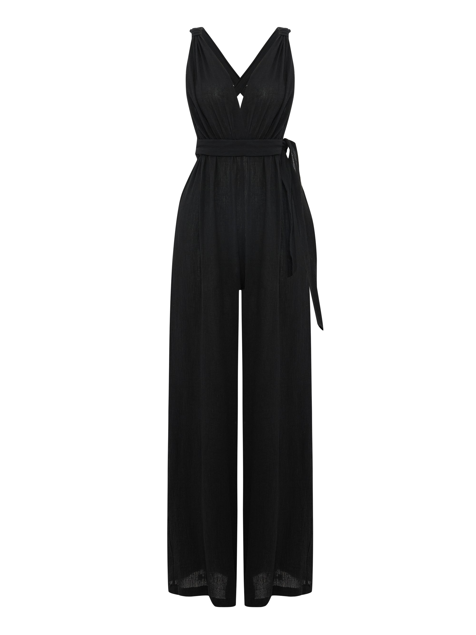 The Handloom Wrap Your Way Jumpsuit Black