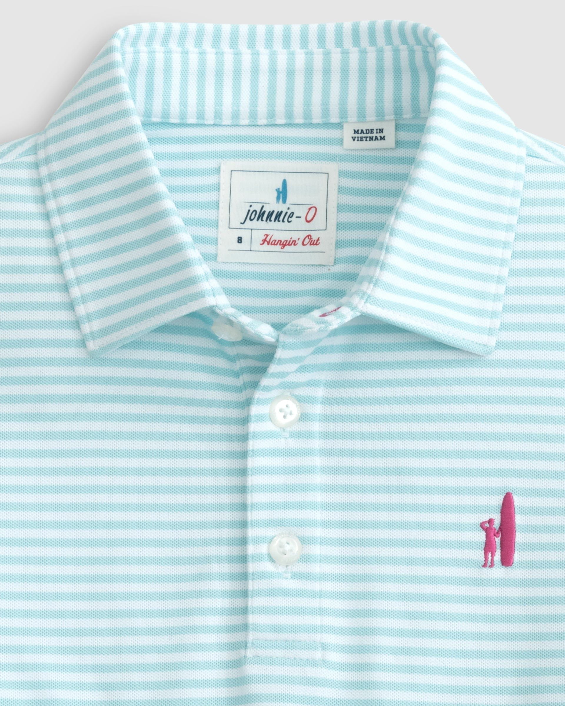 Johnnie-O Performance Mesh Jr. Polo - Hunter Stripe