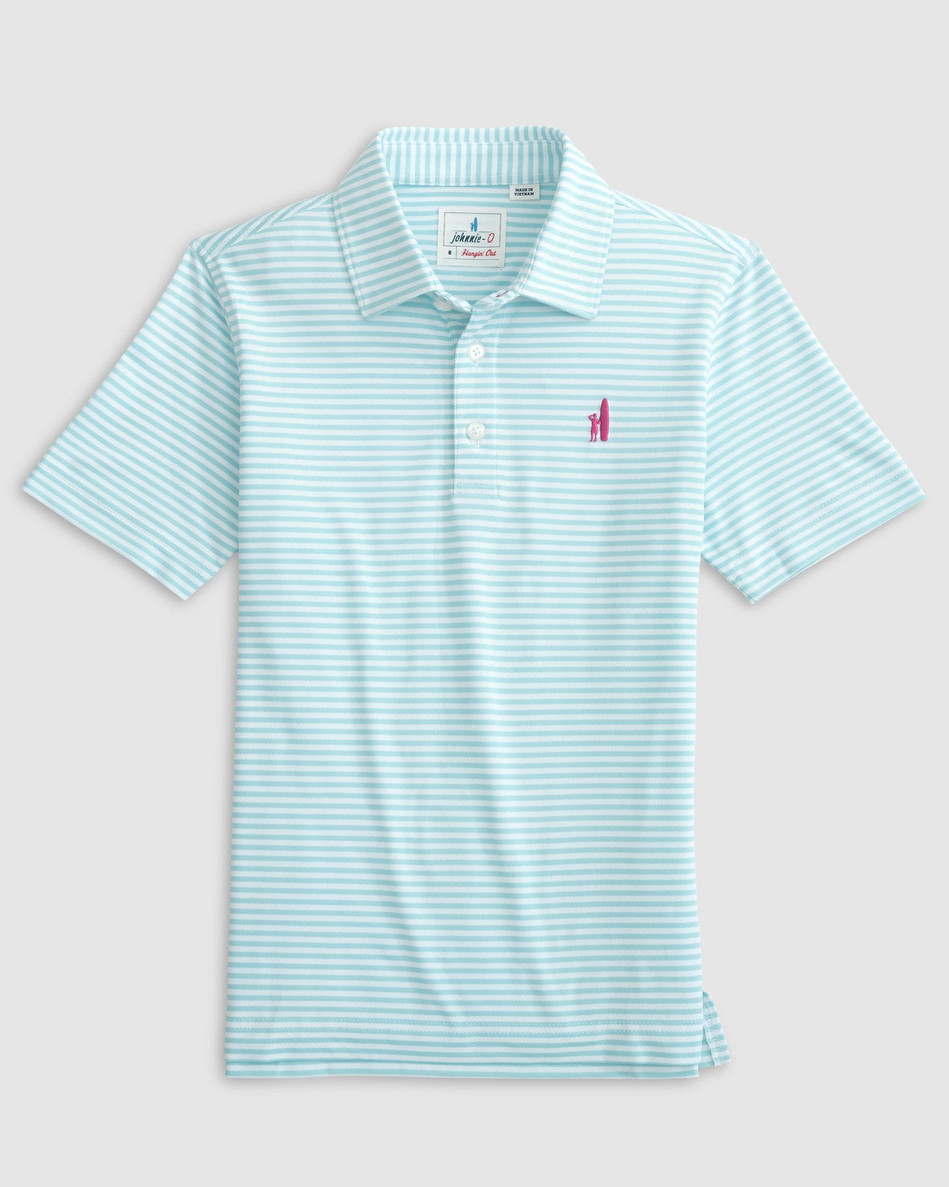 Johnnie-O Performance Mesh Jr. Polo - Hunter Stripe