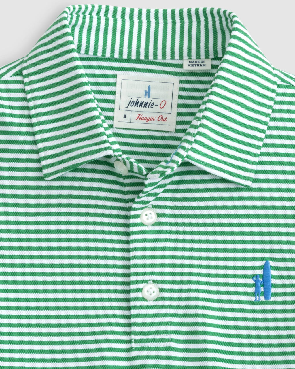 Johnnie-O Performance Mesh Jr. Polo - Hunter Stripe
