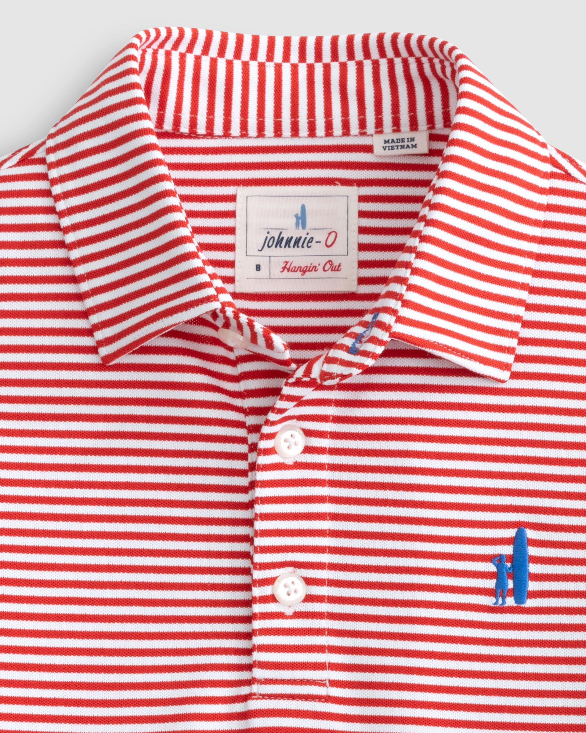 Johnnie-O Performance Mesh Jr. Polo - Hunter Stripe