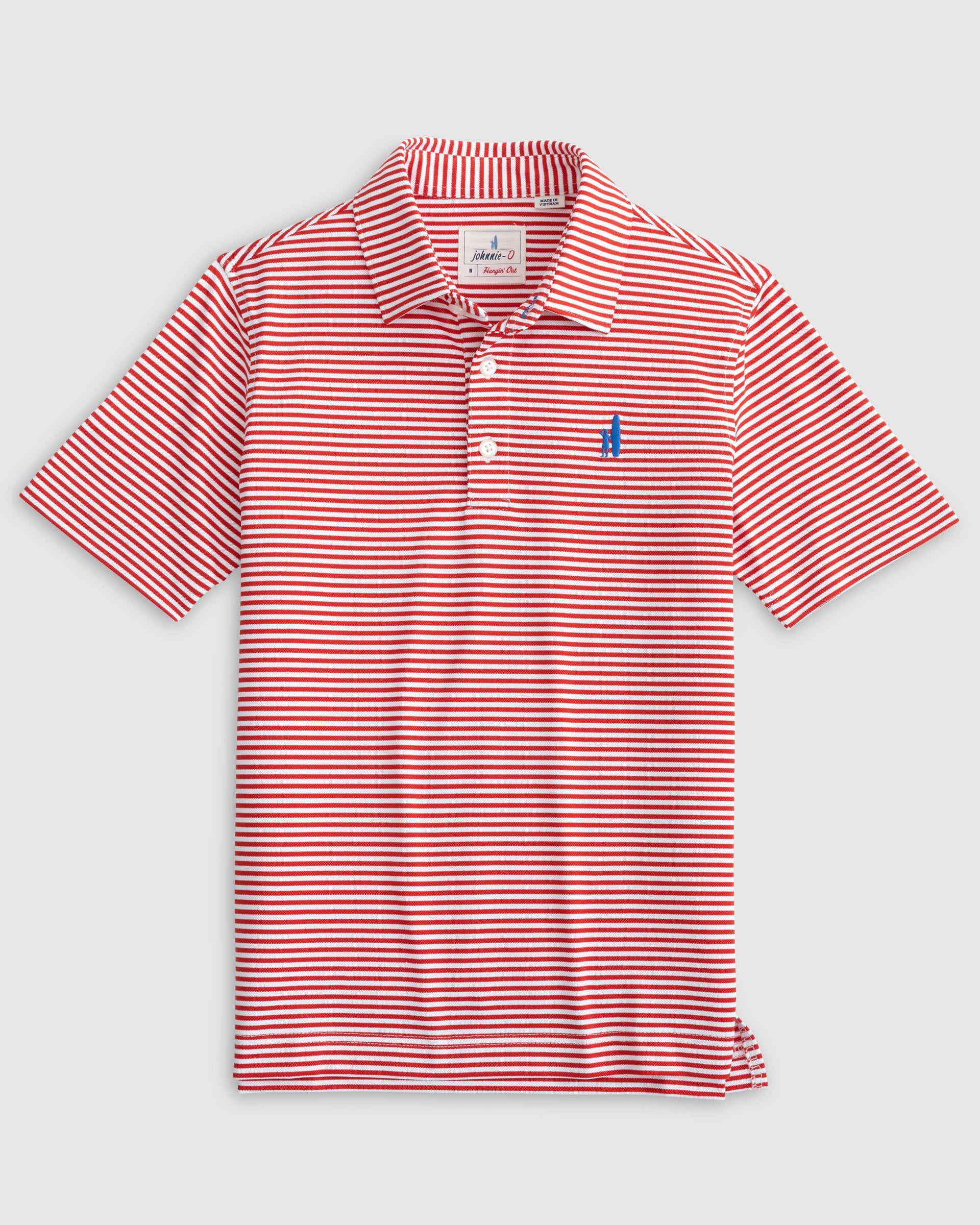 Johnnie-O Performance Mesh Jr. Polo - Hunter Stripe