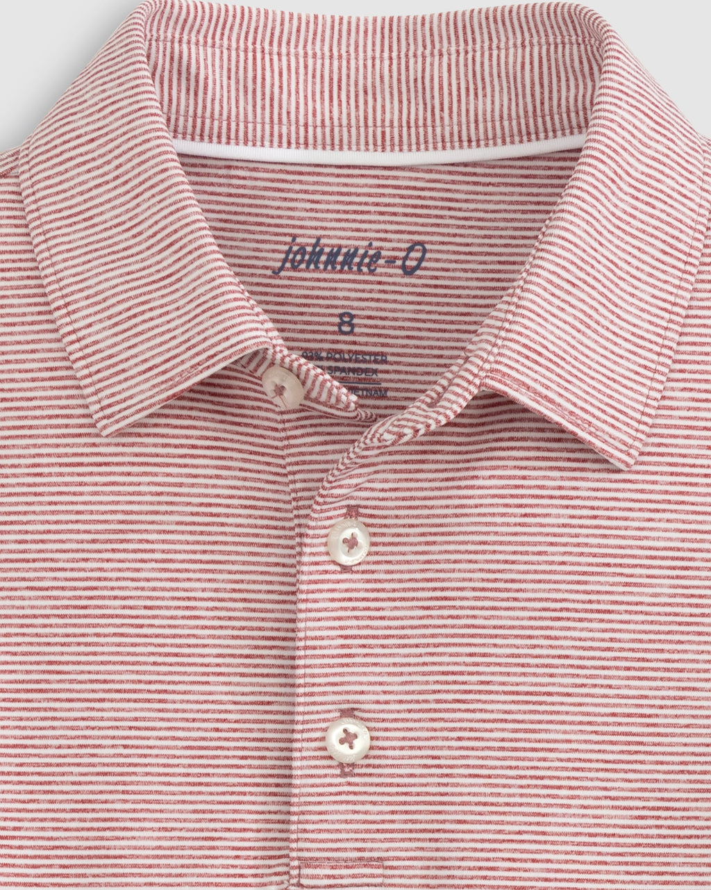 Johnnie-O Performance Jersey Jr. Polo - Lyndonn Stripe, Crimson