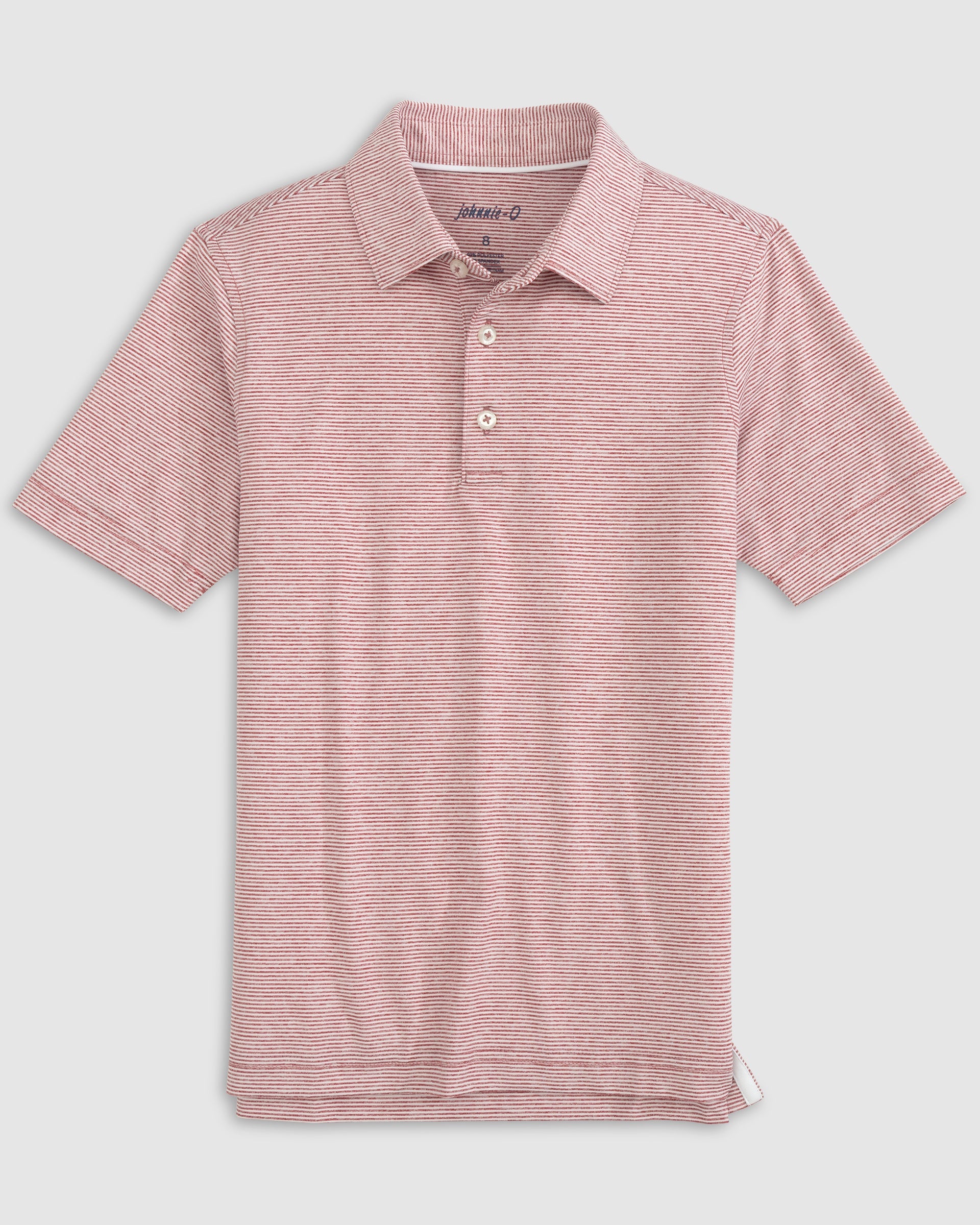 Johnnie-O Performance Jersey Jr. Polo - Lyndonn Stripe, Crimson