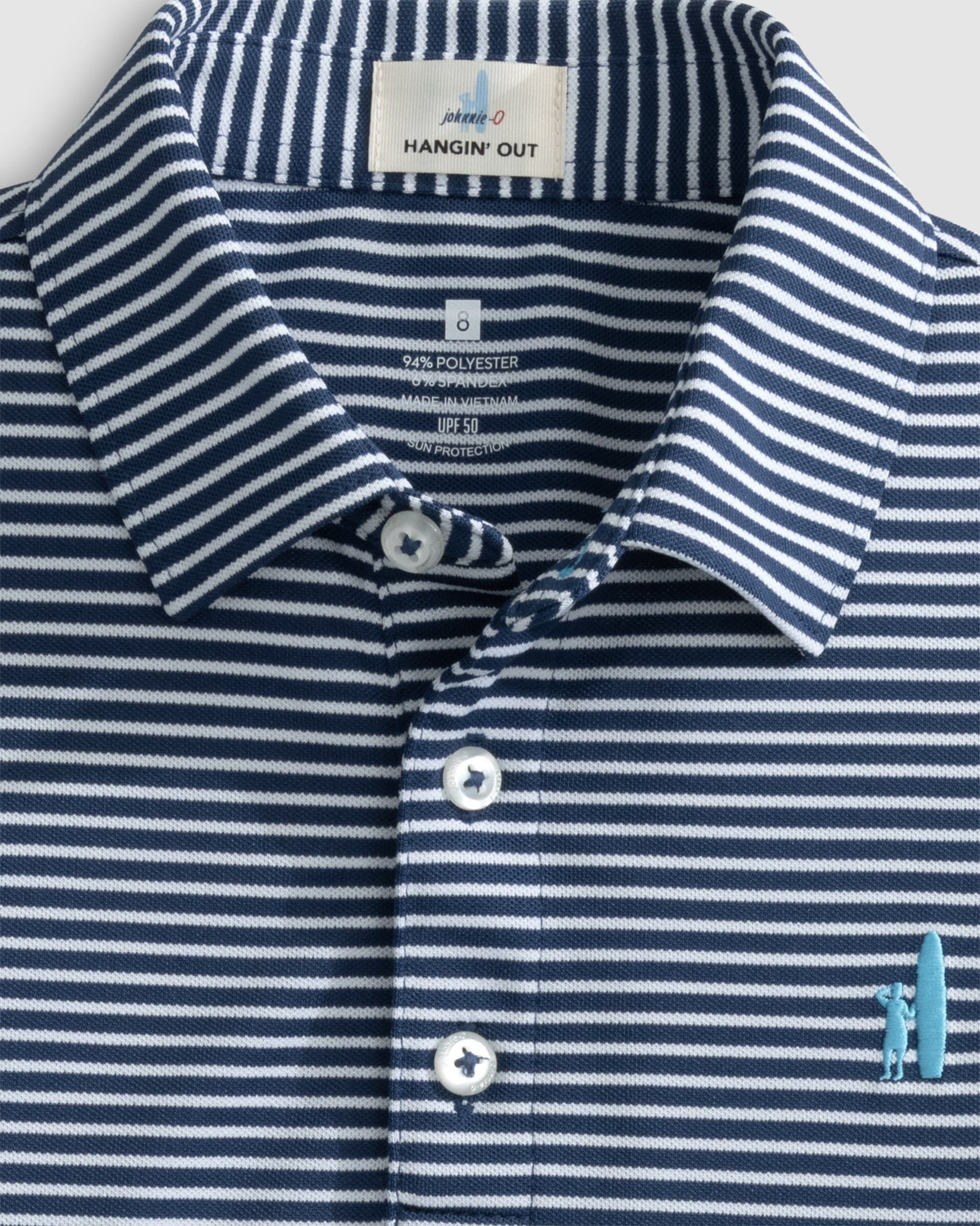 Johnnie-O Performance Mesh Jr. Polo - Hunter Stripe