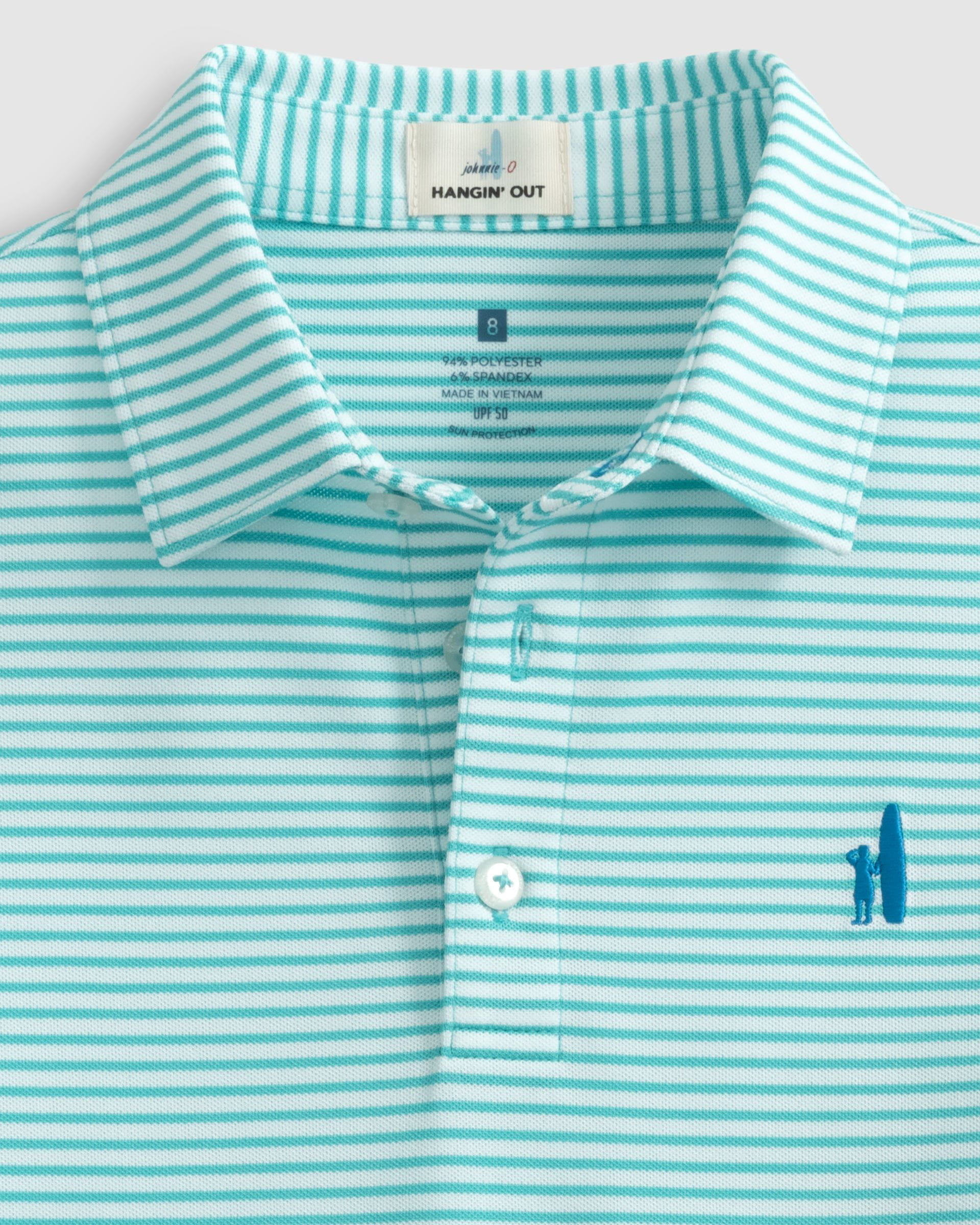 Johnnie-O Performance Mesh Jr. Polo - Hunter Stripe