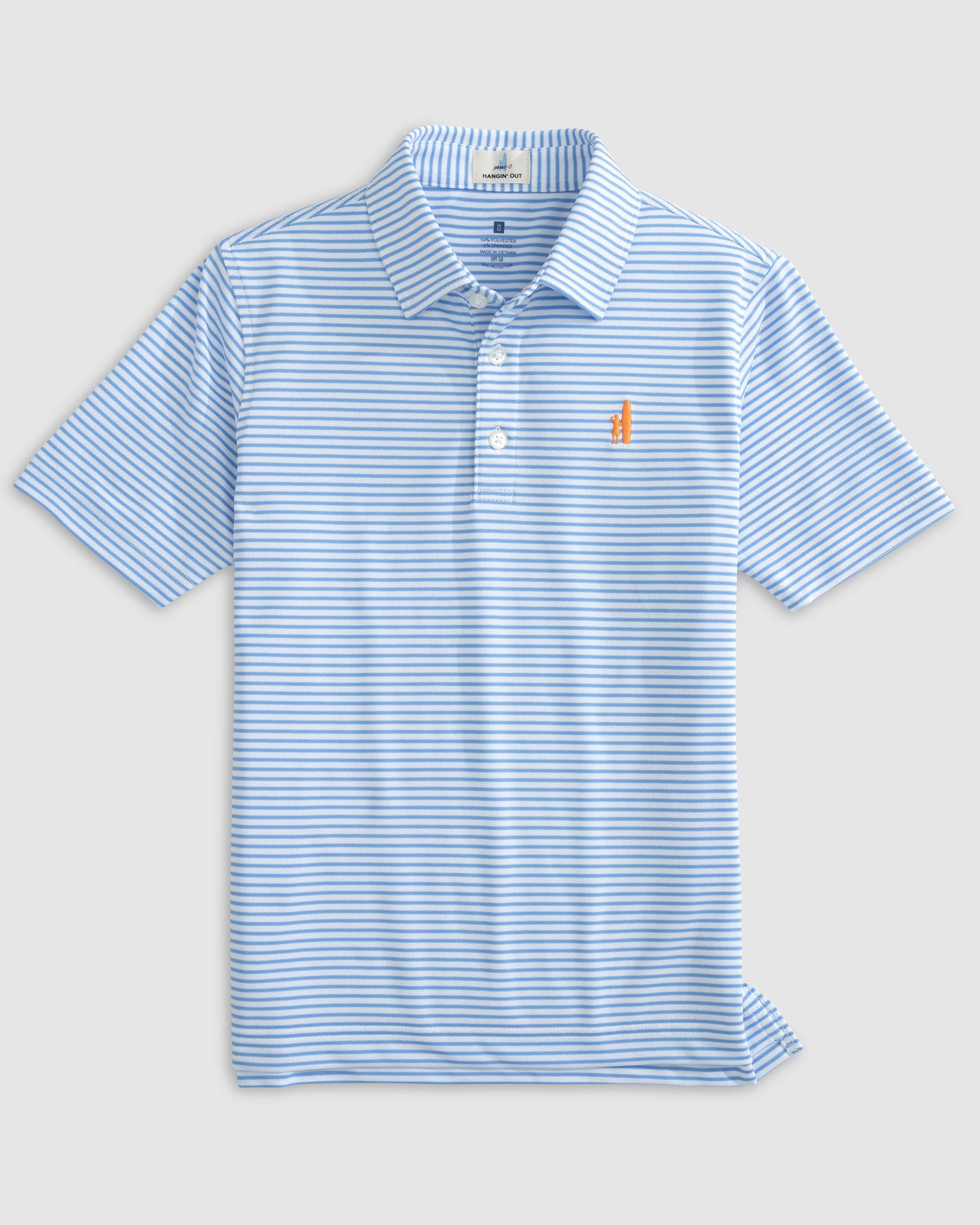 Johnnie-O Performance Mesh Jr. Polo - Hunter Stripe