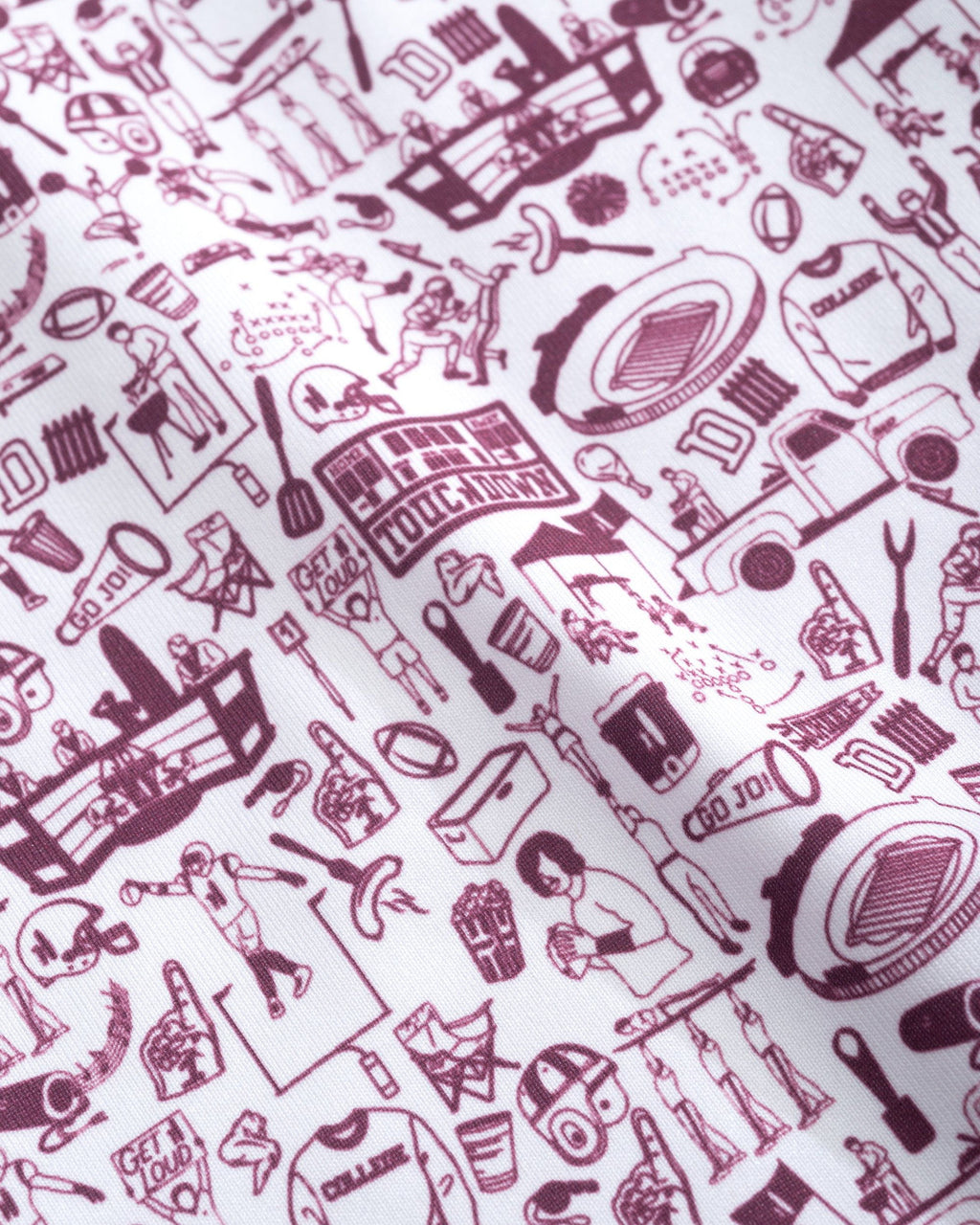 Johnnie-O Tailgater Printed Jersey Performance Polo, Maroon