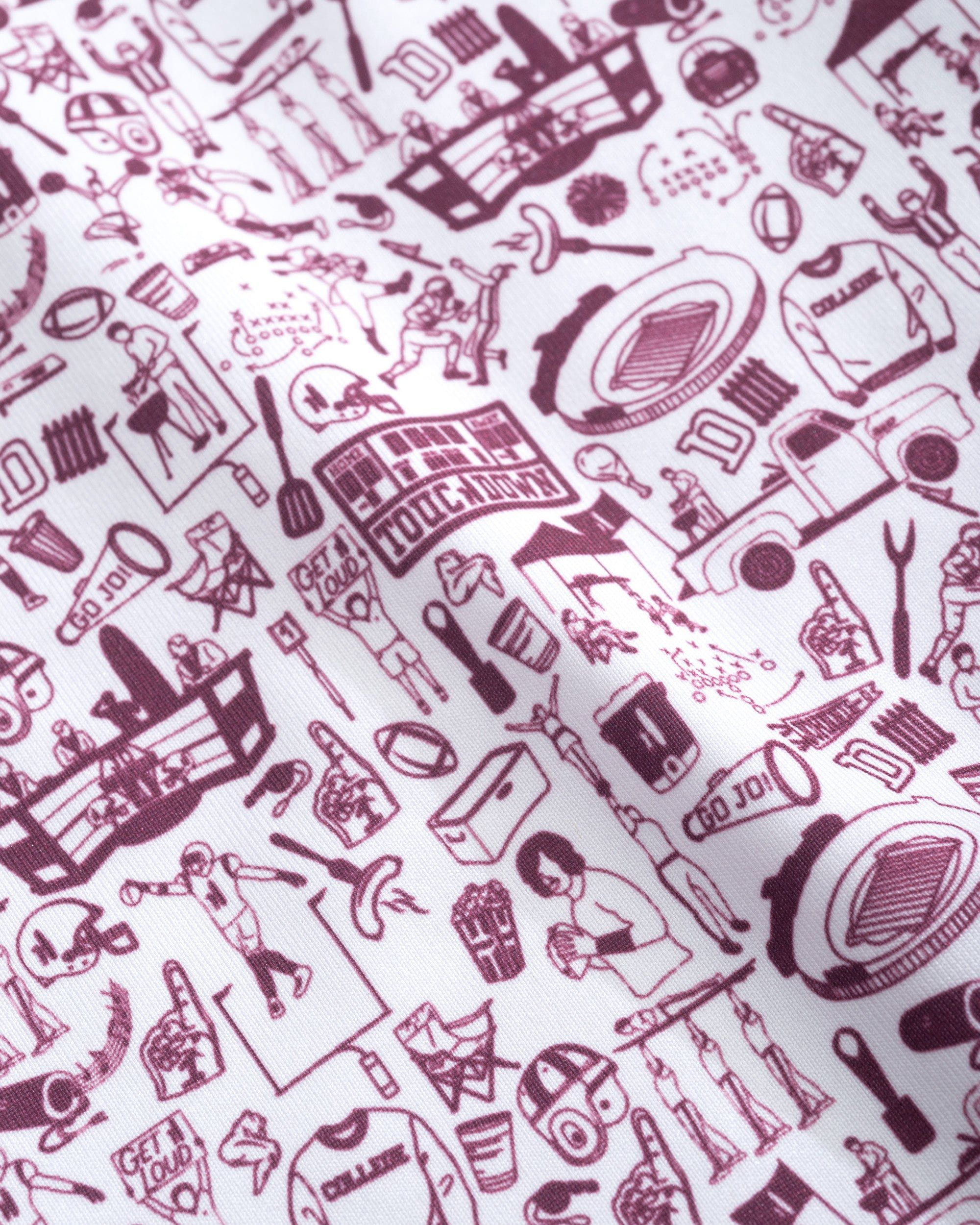 Johnnie-O Tailgater Printed Jersey Performance Polo, Maroon