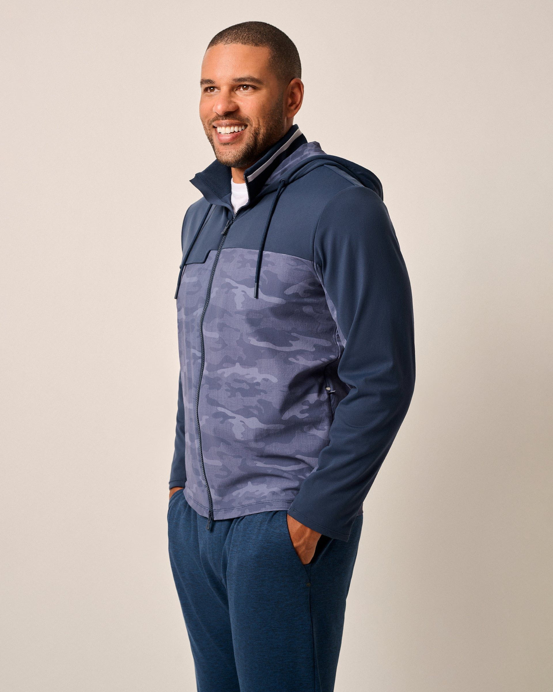 Johnnie-O Callahan Performance Camo Jacket, Navy