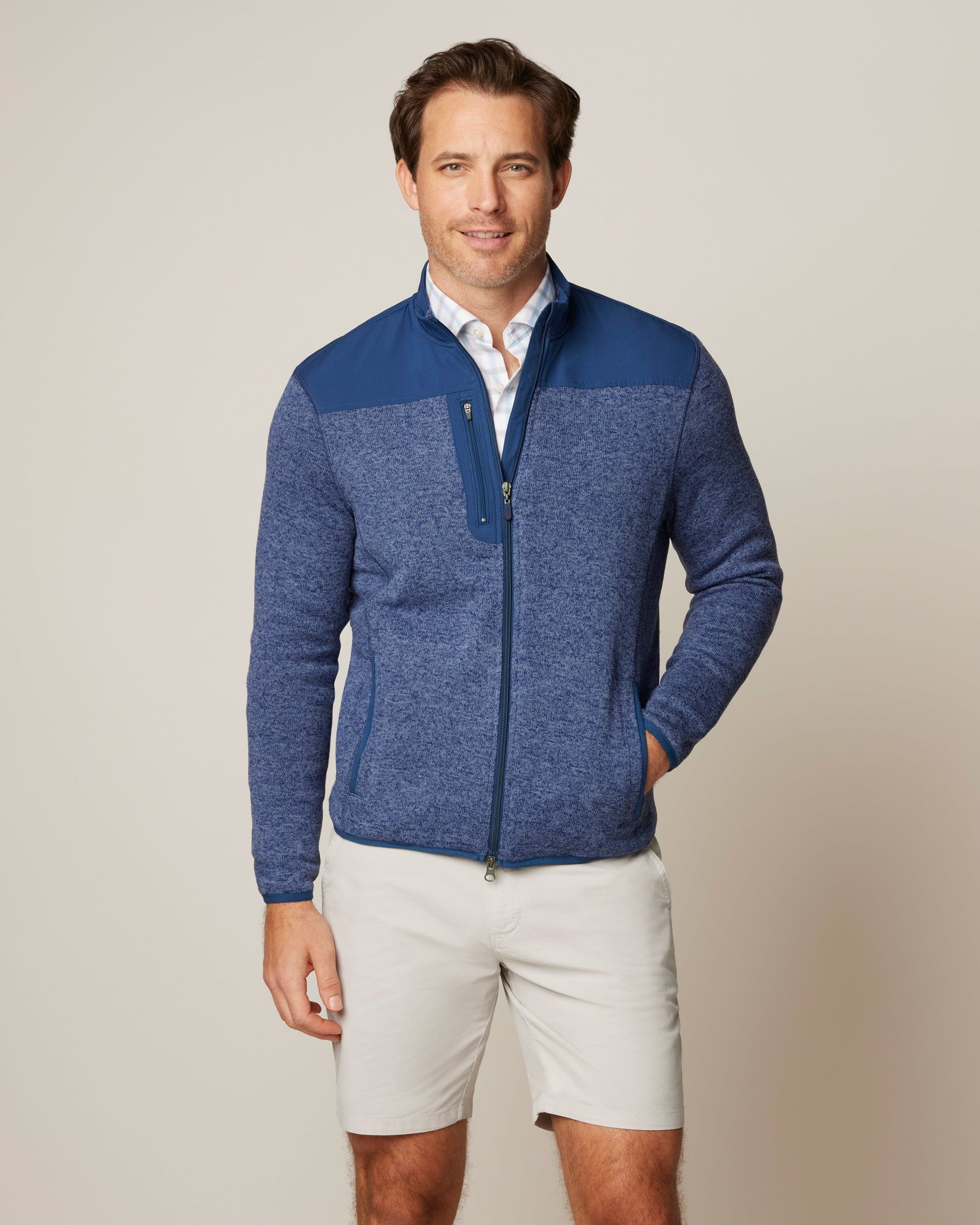 Johnnie-O Arlo Full Zip Fleece Jacket, Indigo