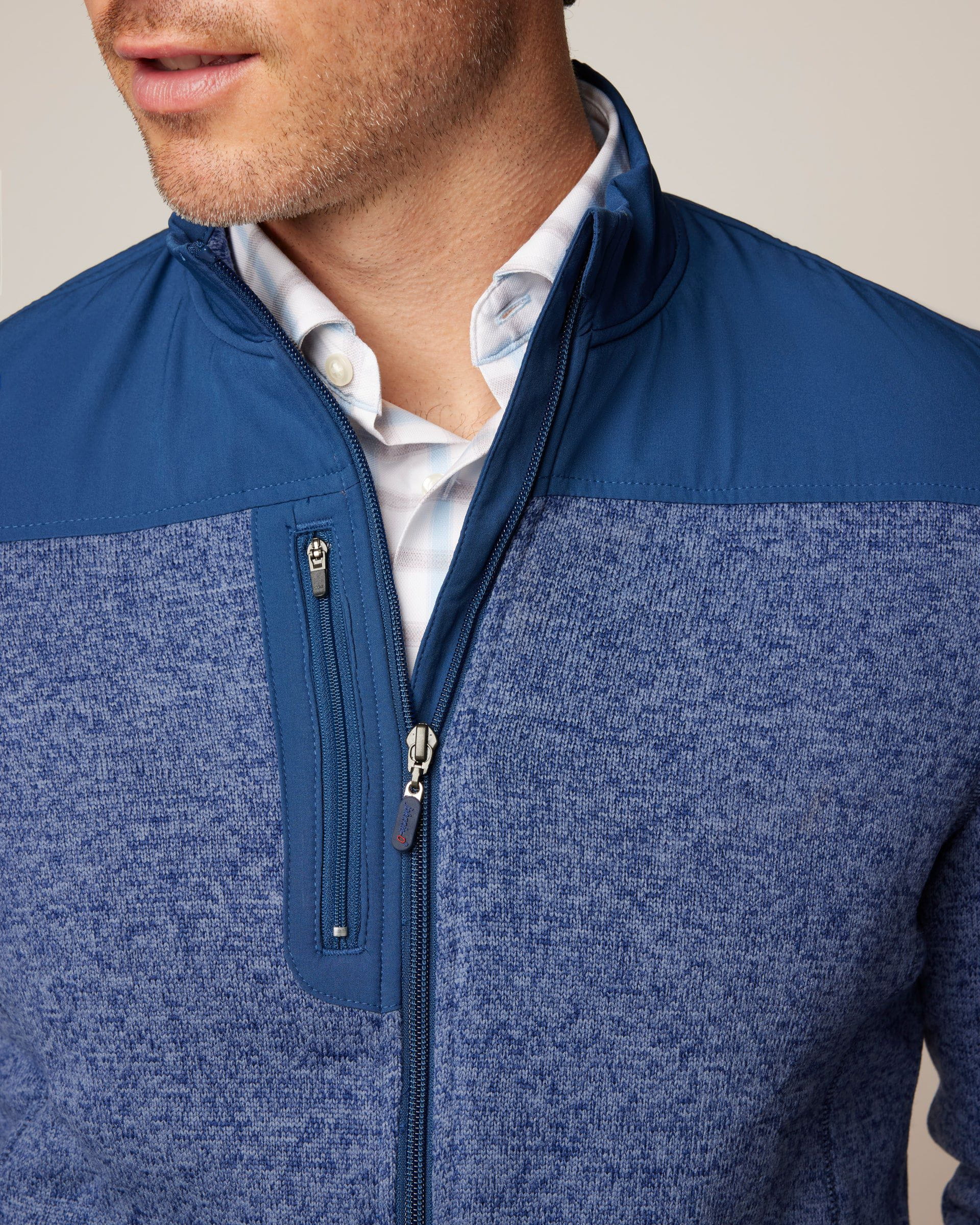 Johnnie-O Arlo Full Zip Fleece Jacket, Indigo