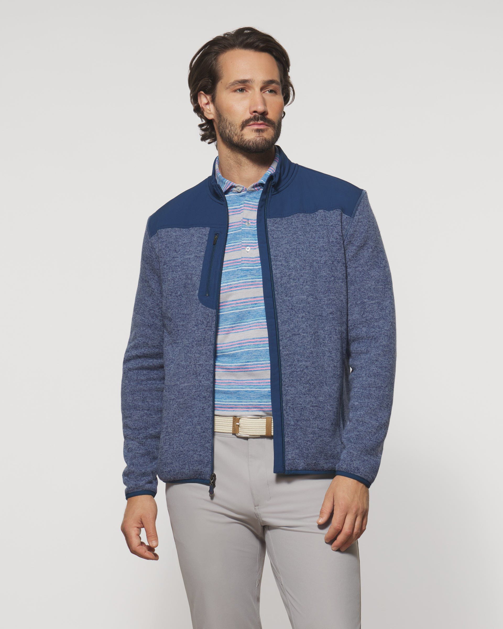 Johnnie-O Arlo Full Zip Fleece Jacket, Indigo