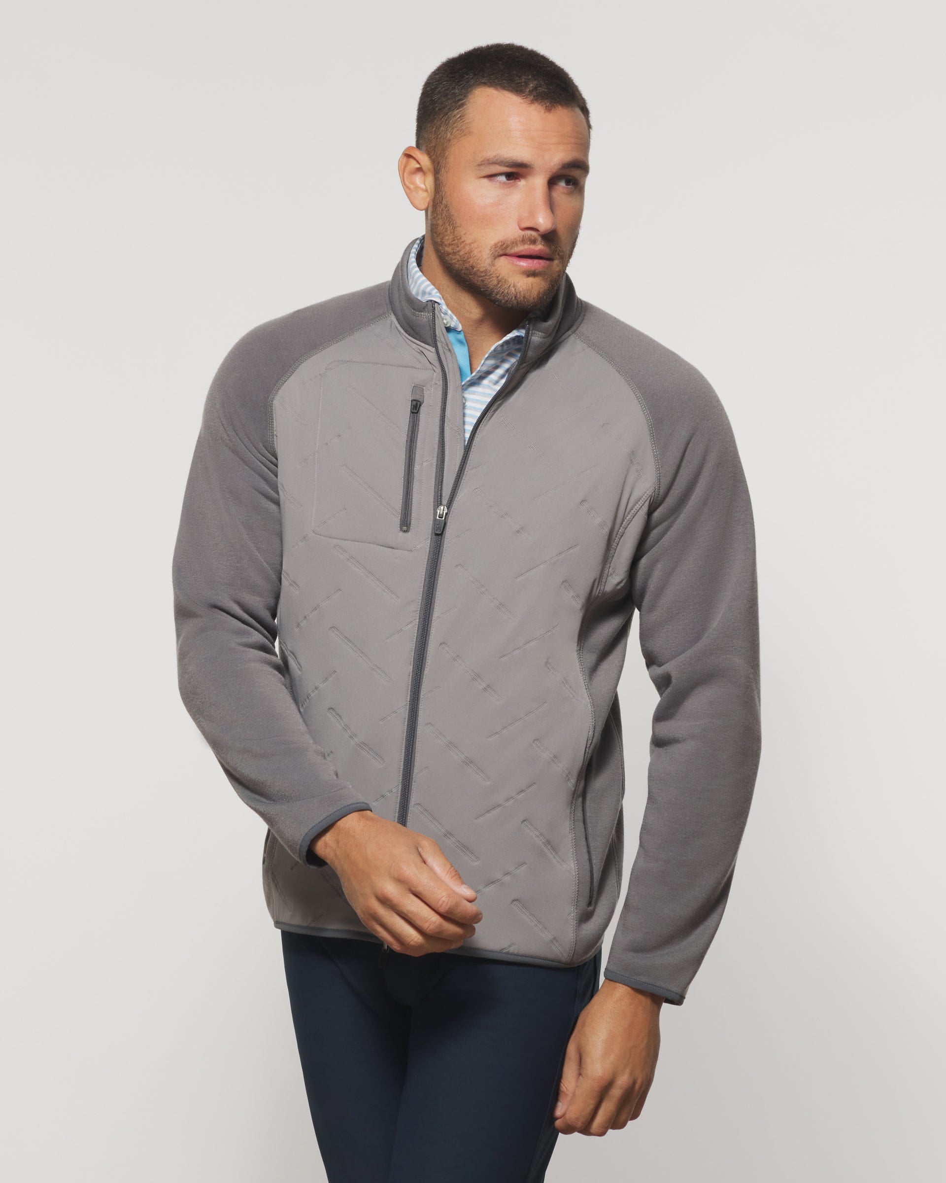 Johnnie-O Mario Mixed Media Jacket Charcoal