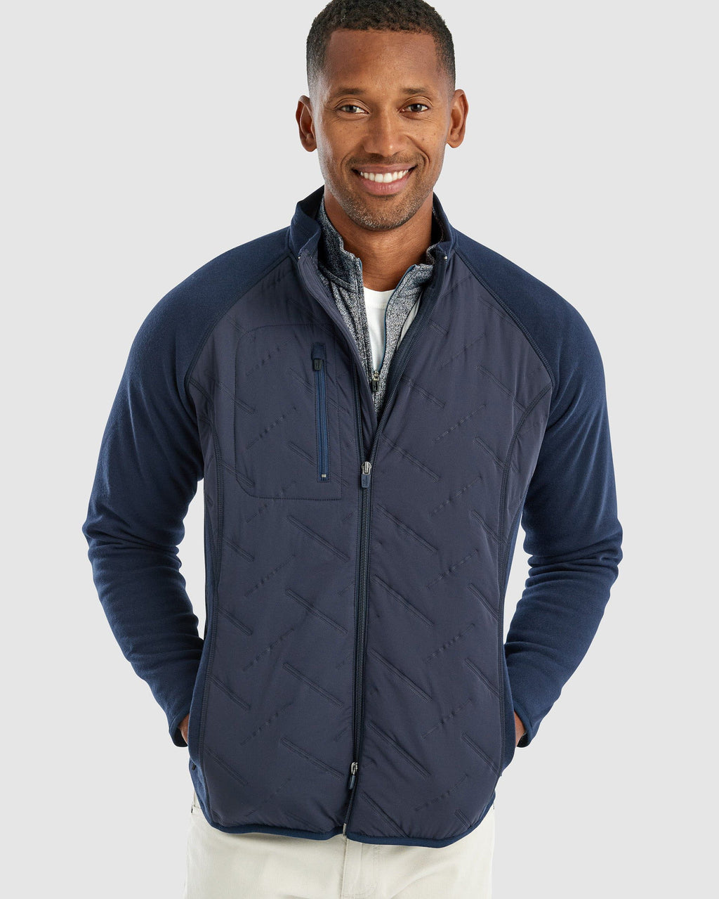 Johnnie-O Mario Mixed Media Jacket Charcoal