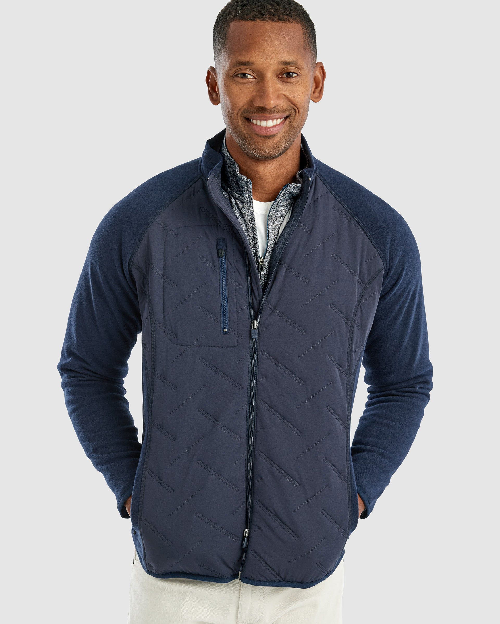 Johnnie-O Mario Mixed Media Jacket Charcoal