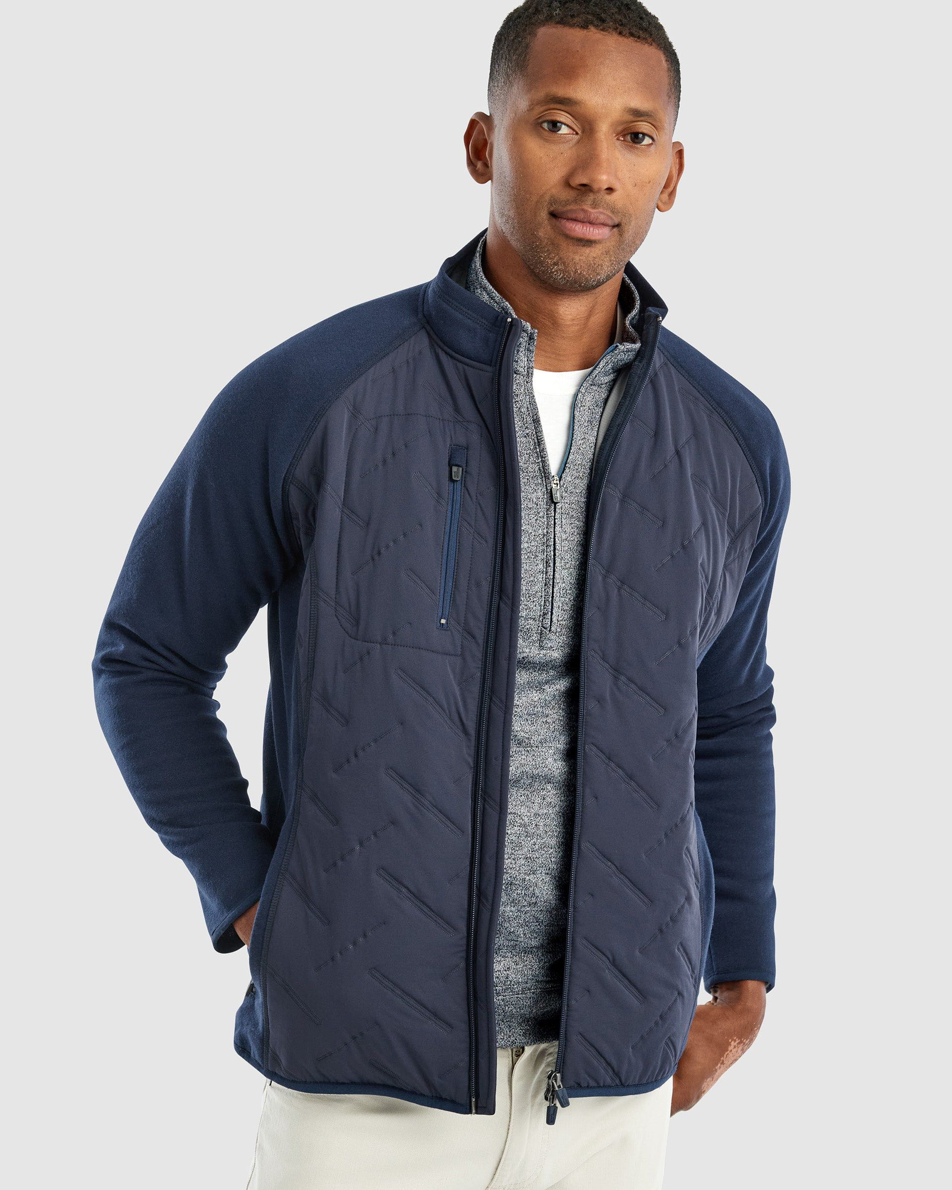 Johnnie-O Mario Mixed Media Jacket Charcoal