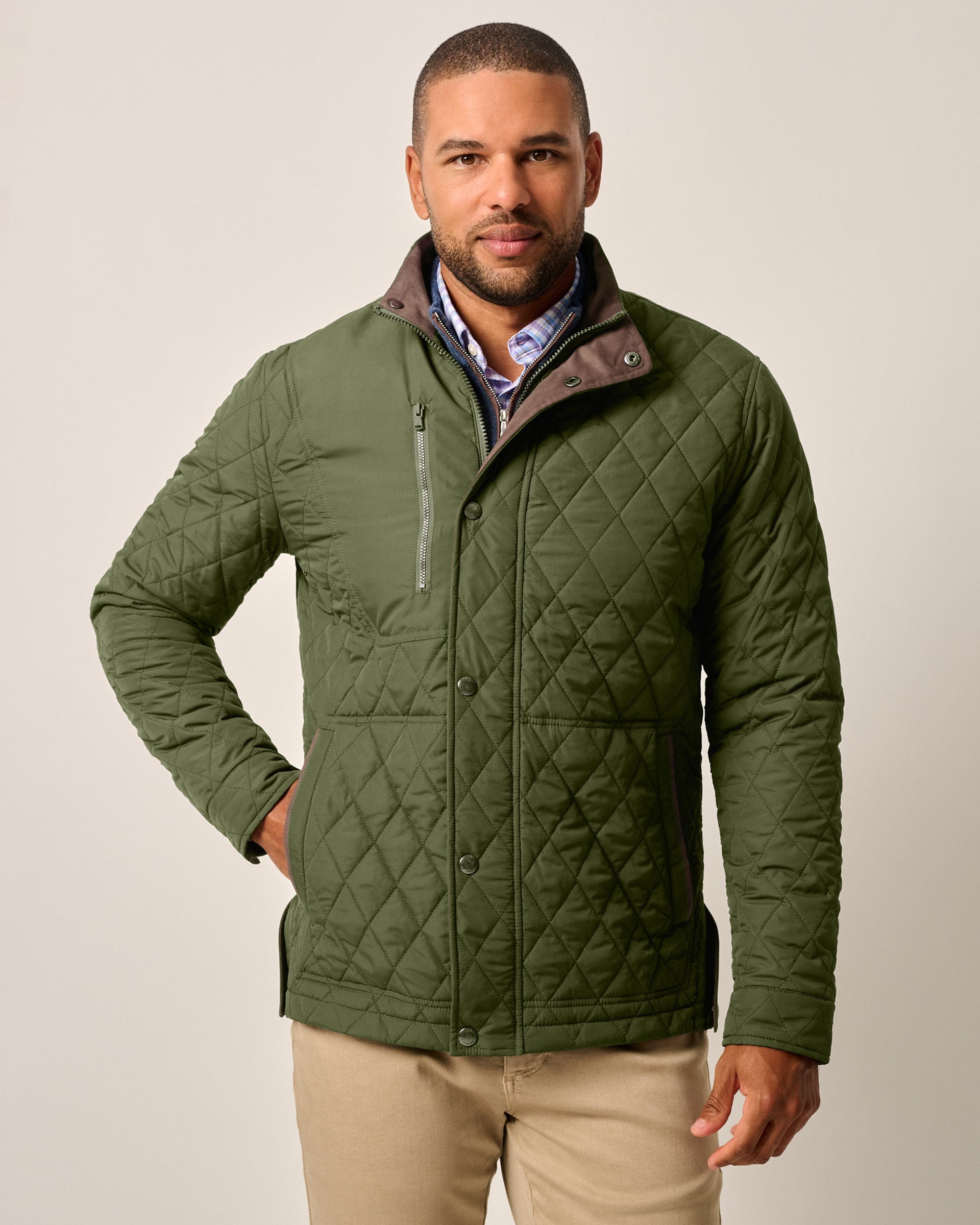 Johnnie-O Juno Quilted Snap Jacket