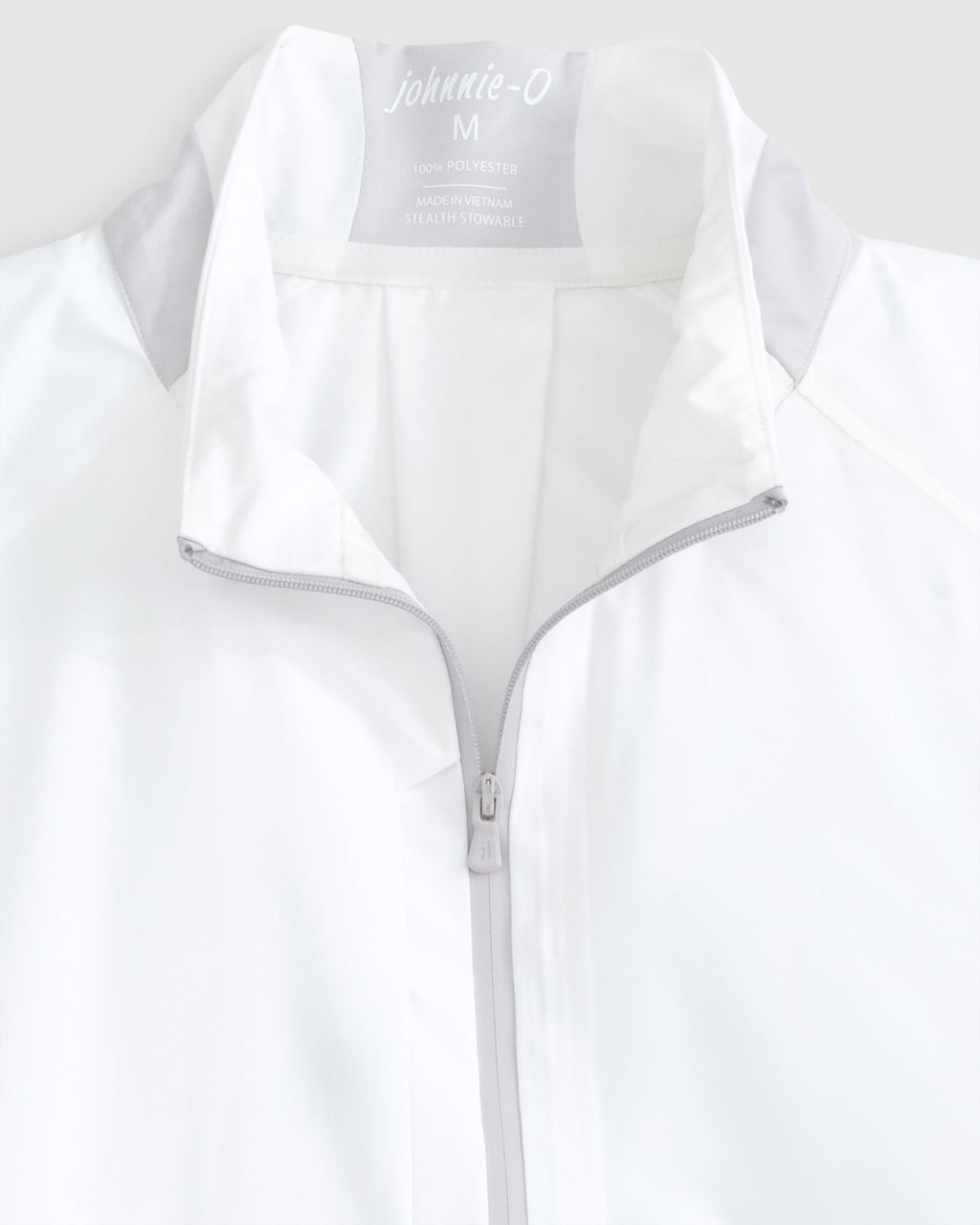 Johnnie-O Stealth Stowable Short Sleeve Rain Jacket, White