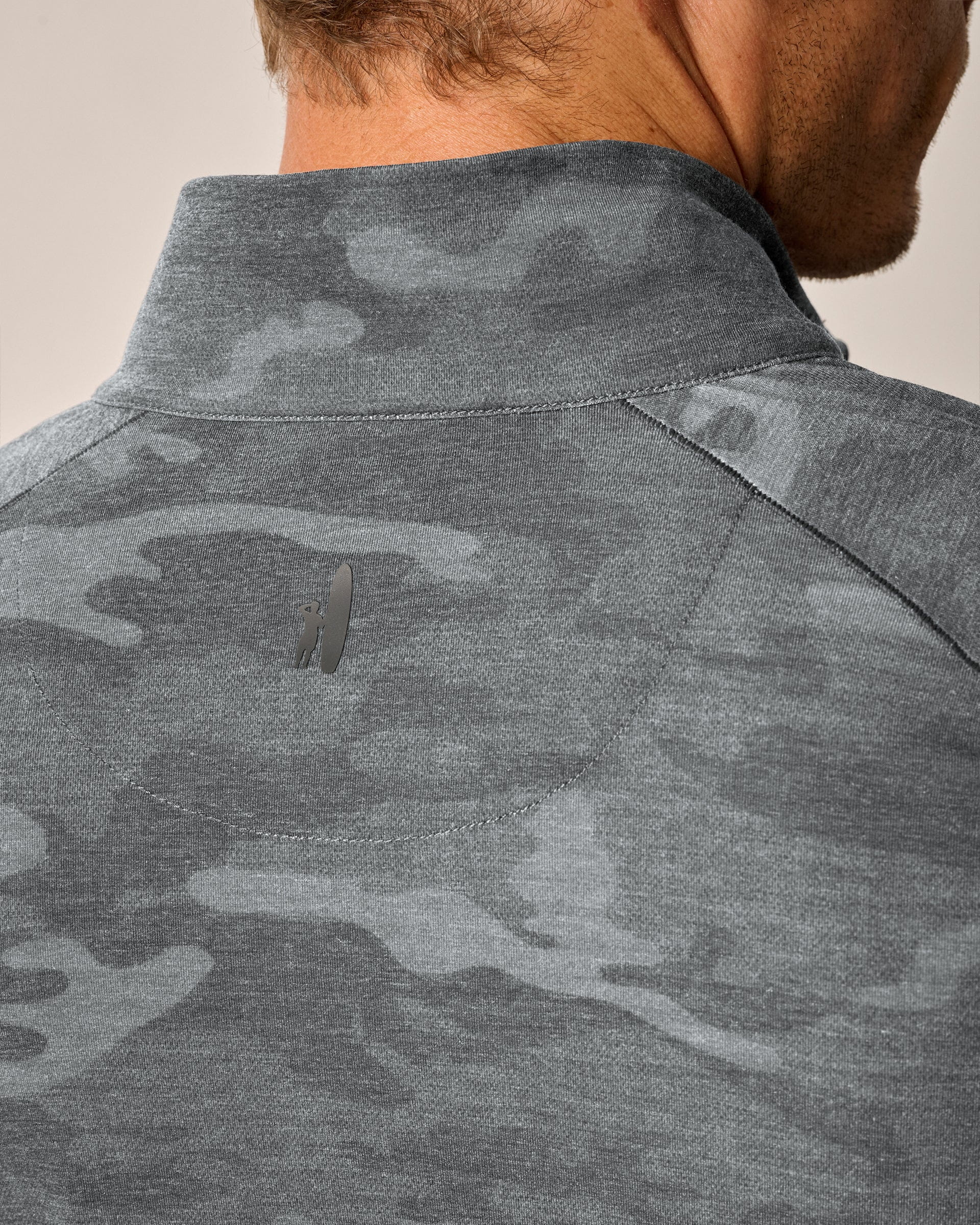 Johnnie-O Patton Performance Camo 1/4 Zip Pullover, Heather Black