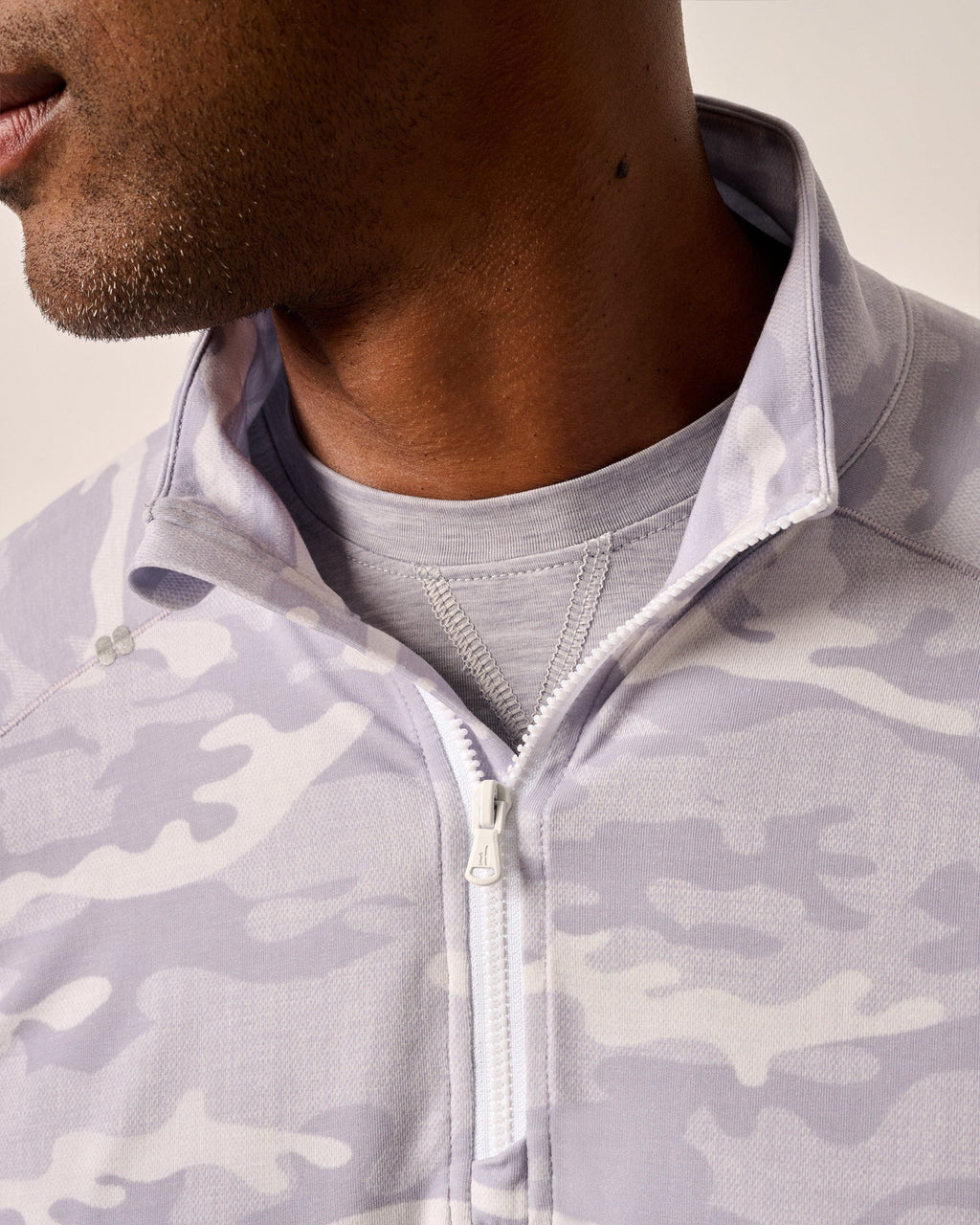 Johnnie-O Patton Performance Camo 1/4 Zip Pullover, White